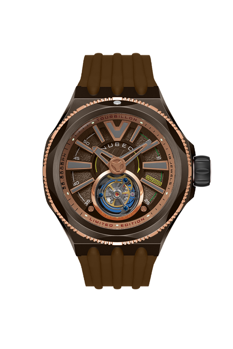 NUBEO Nubeo Messenger Tourbillon Limited Edition Deep Brown Men's Watch NB-6075-0A