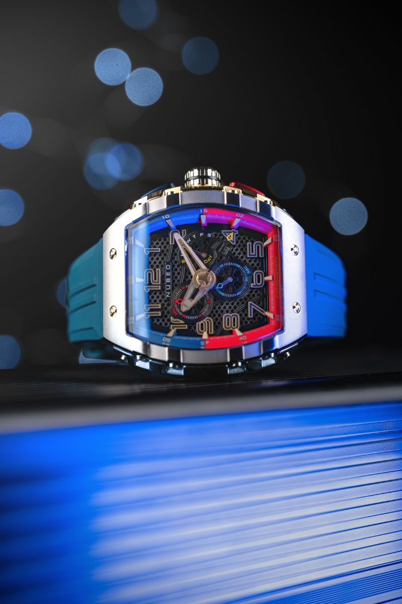 Nubeo Magellan Retrograde Chronograph Gamer Blue Men's Watch NB-6088-04