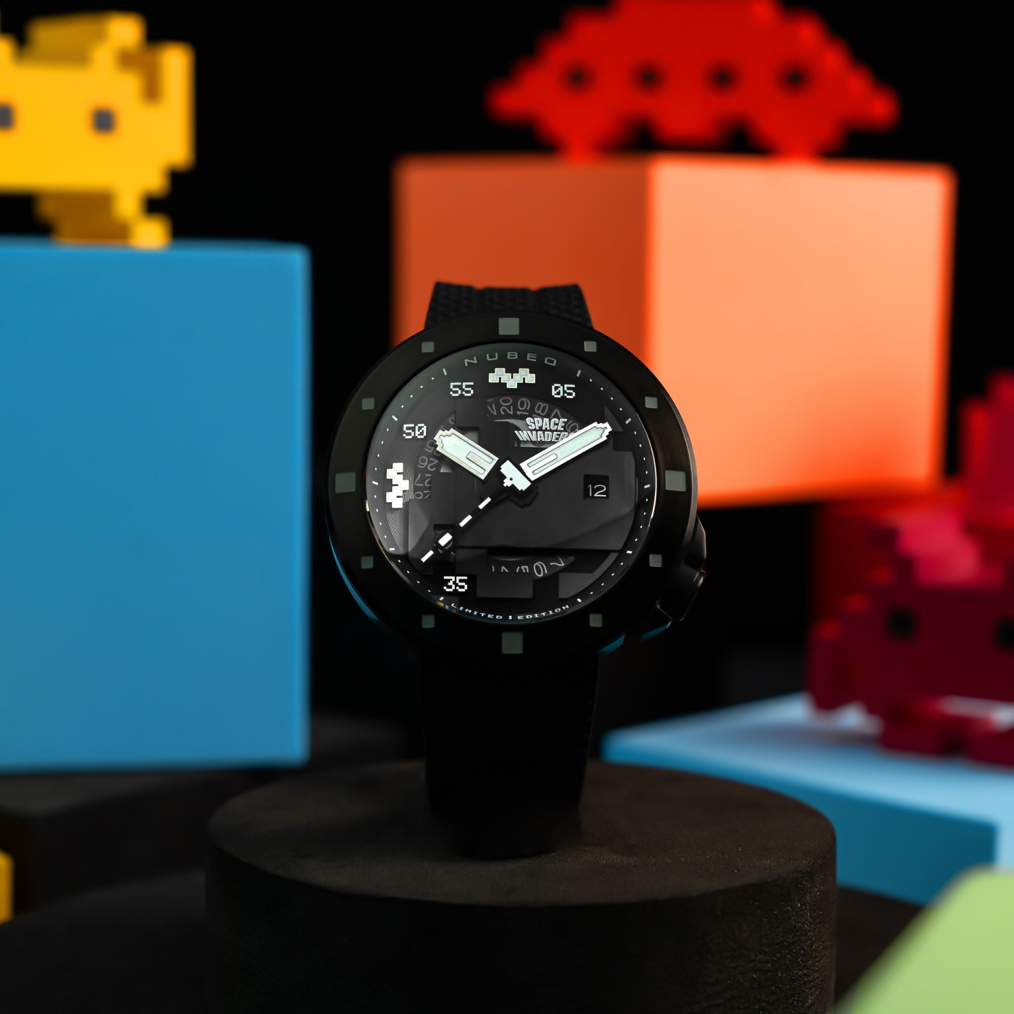 NUBEO Nubeo Cassini Automatic Space Invaders Limited Edition Galactic Shadow Men's Watch NB-6103-05