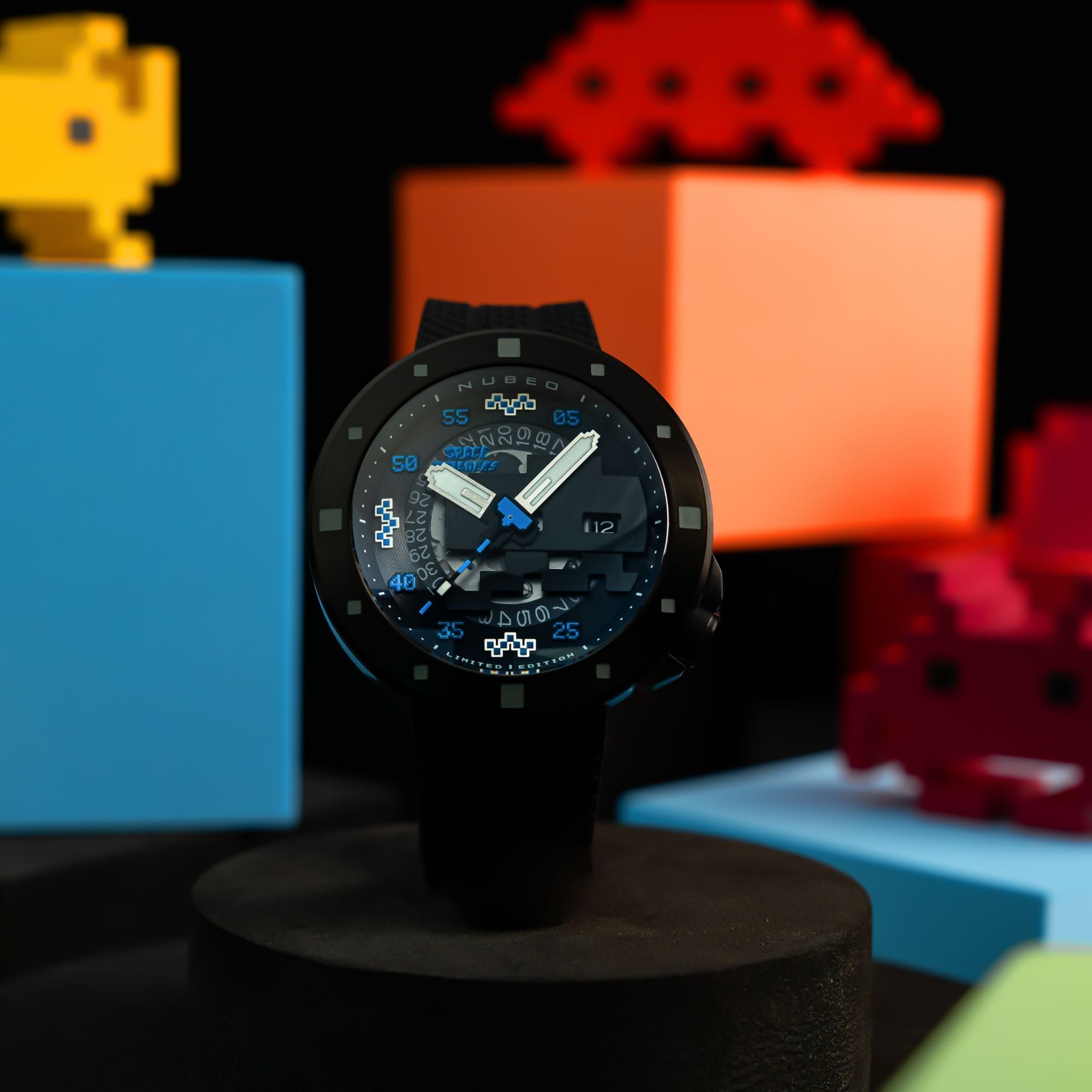 NUBEO Nubeo Cassini Automatic Space Invaders Limited Edition Hyperspace Blue Men's Watch NB-6103-06