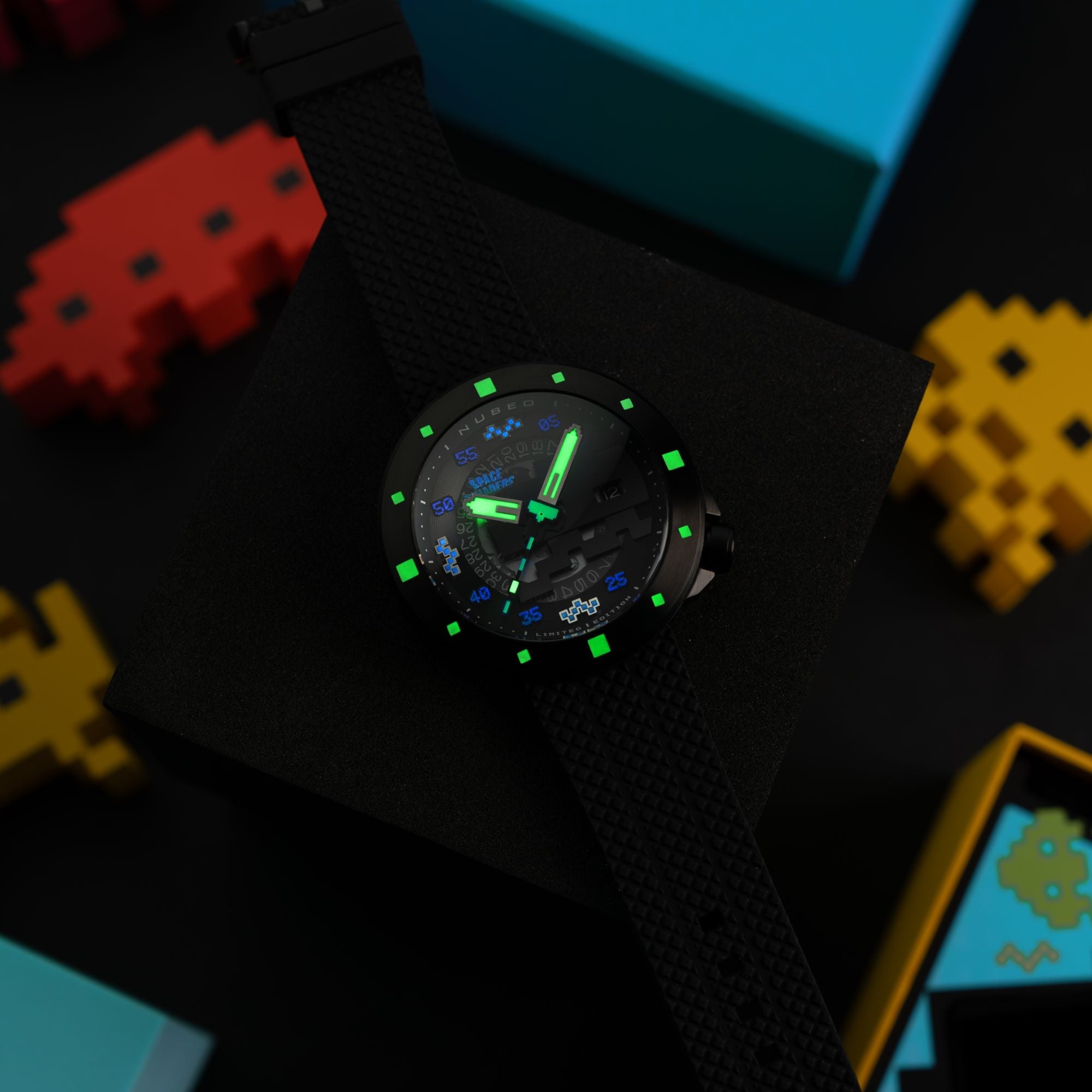 NUBEO Nubeo Cassini Automatic Space Invaders Limited Edition Hyperspace Blue Men's Watch NB-6103-06