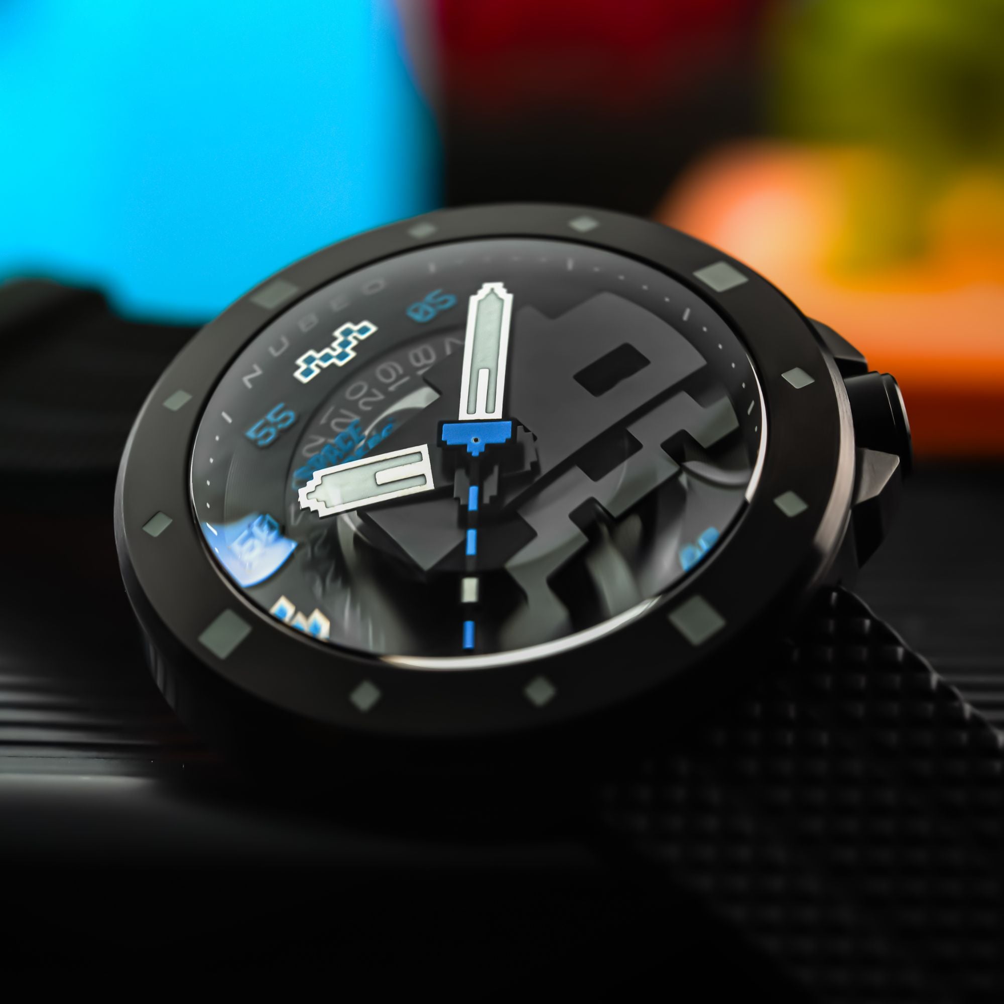 NUBEO Nubeo Cassini Automatic Space Invaders Limited Edition Hyperspace Blue Men's Watch NB-6103-06