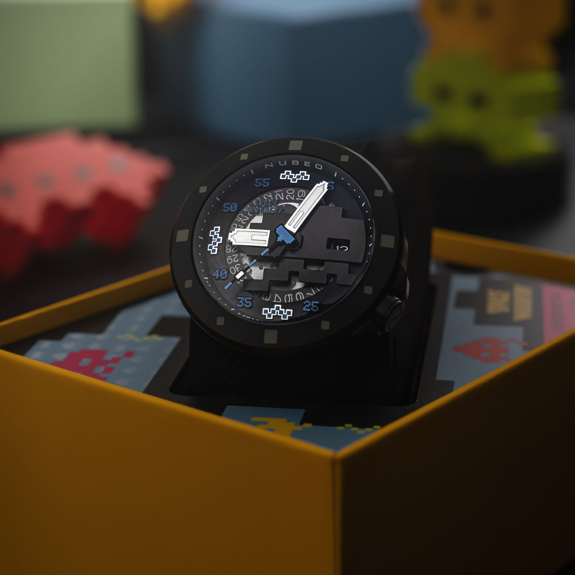 NUBEO Nubeo Cassini Automatic Space Invaders Limited Edition Hyperspace Blue Men's Watch NB-6103-06