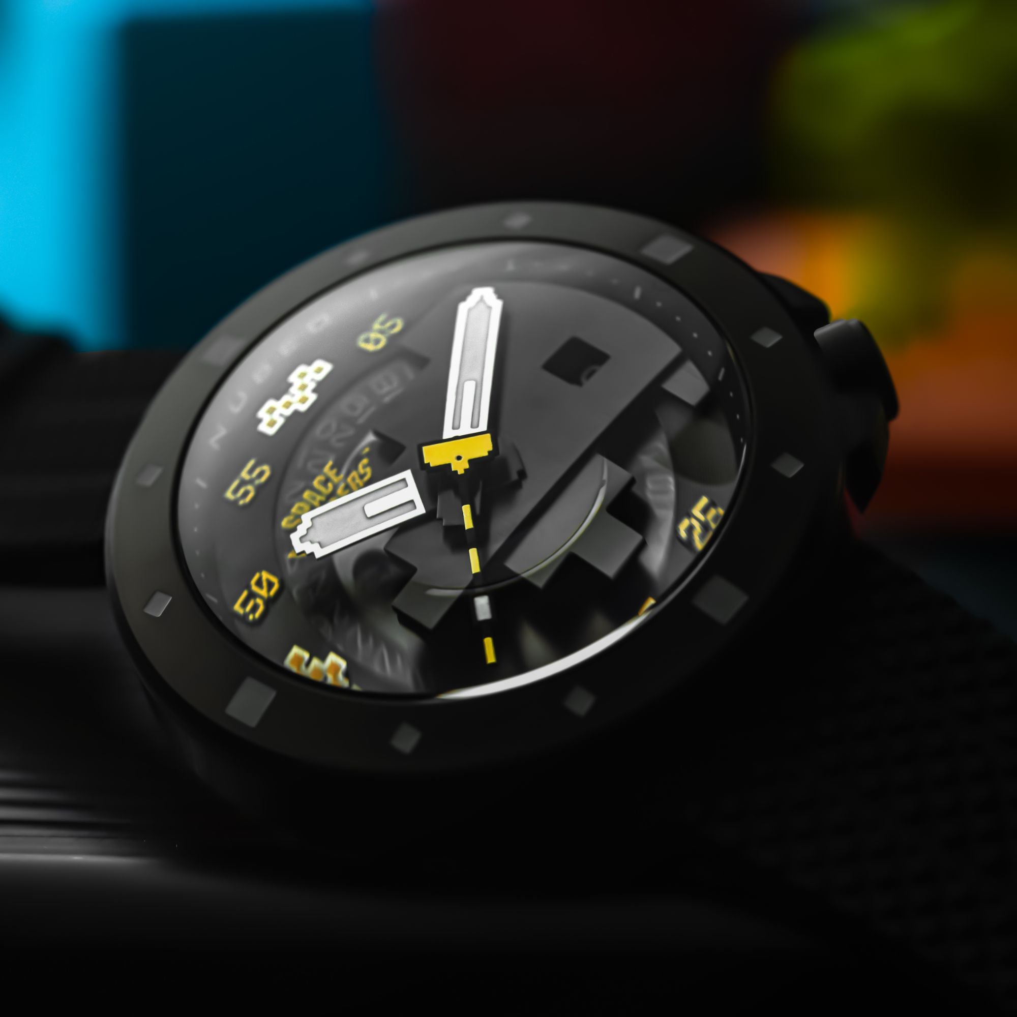 NUBEO Nubeo Cassini Automatic Space Invaders Limited Edition Covert Yellow Men's Watch NB-6103-07