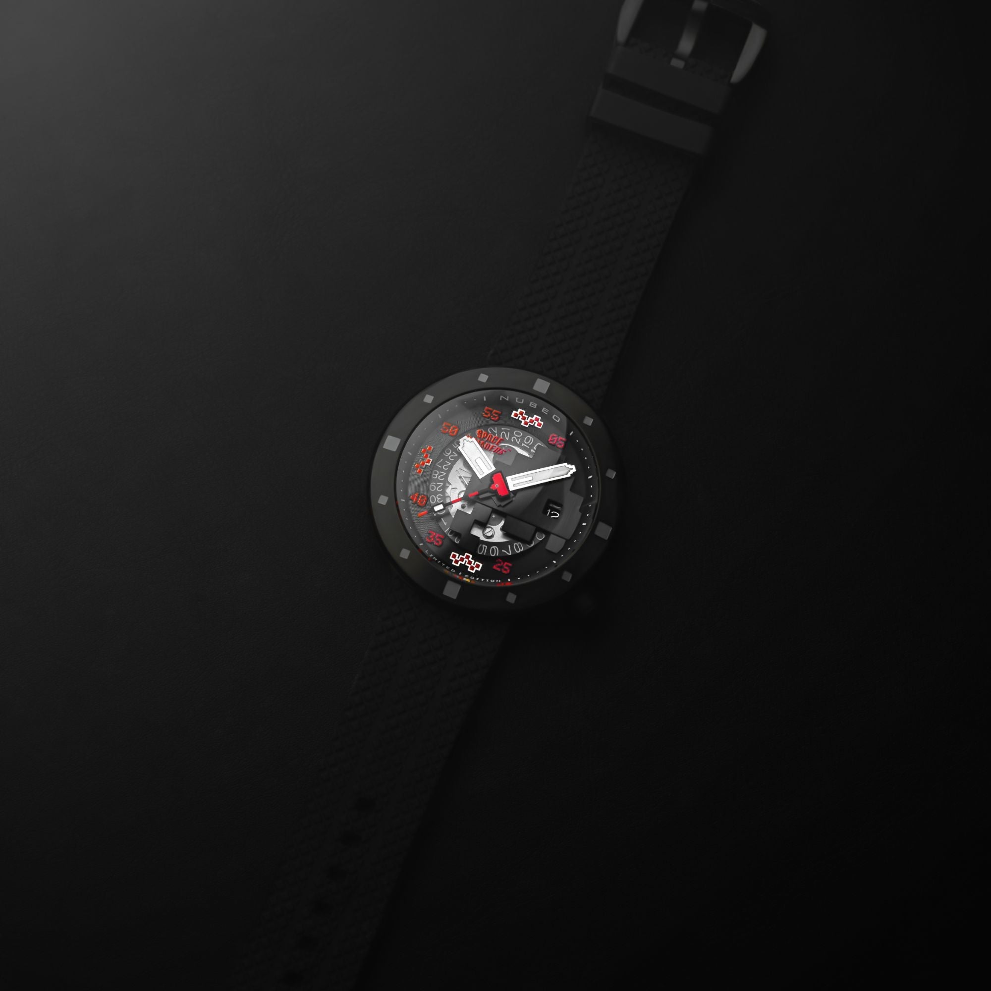 NUBEO Nubeo Cassini Automatic Space Invaders Limited Edition Eclipse Red Men's Watch NB-6103-08
