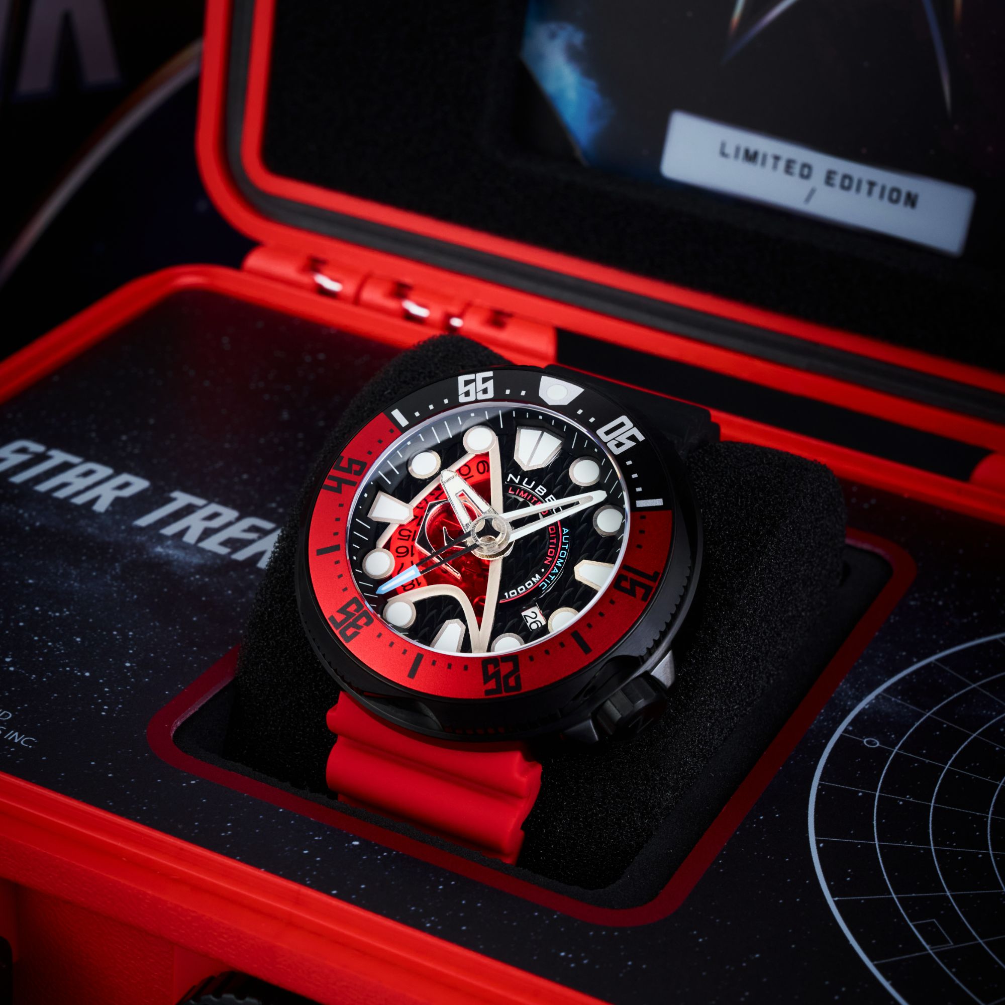 NUBEO Nubeo Ventana Automatic Star Trek Starfleet Limited Edition Ops Red Men's Watch NB-6104-03