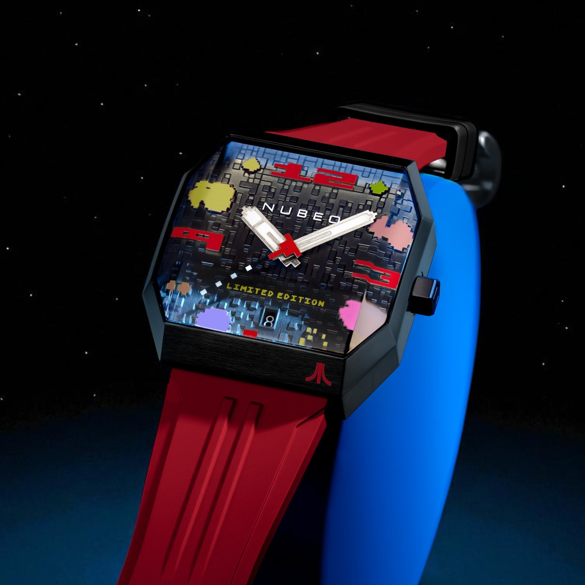 NUBEO Nubeo Console Automatic Atari Asteroids 2600 Limited Edition Fireball Fury Men's Watch NB-6112-04