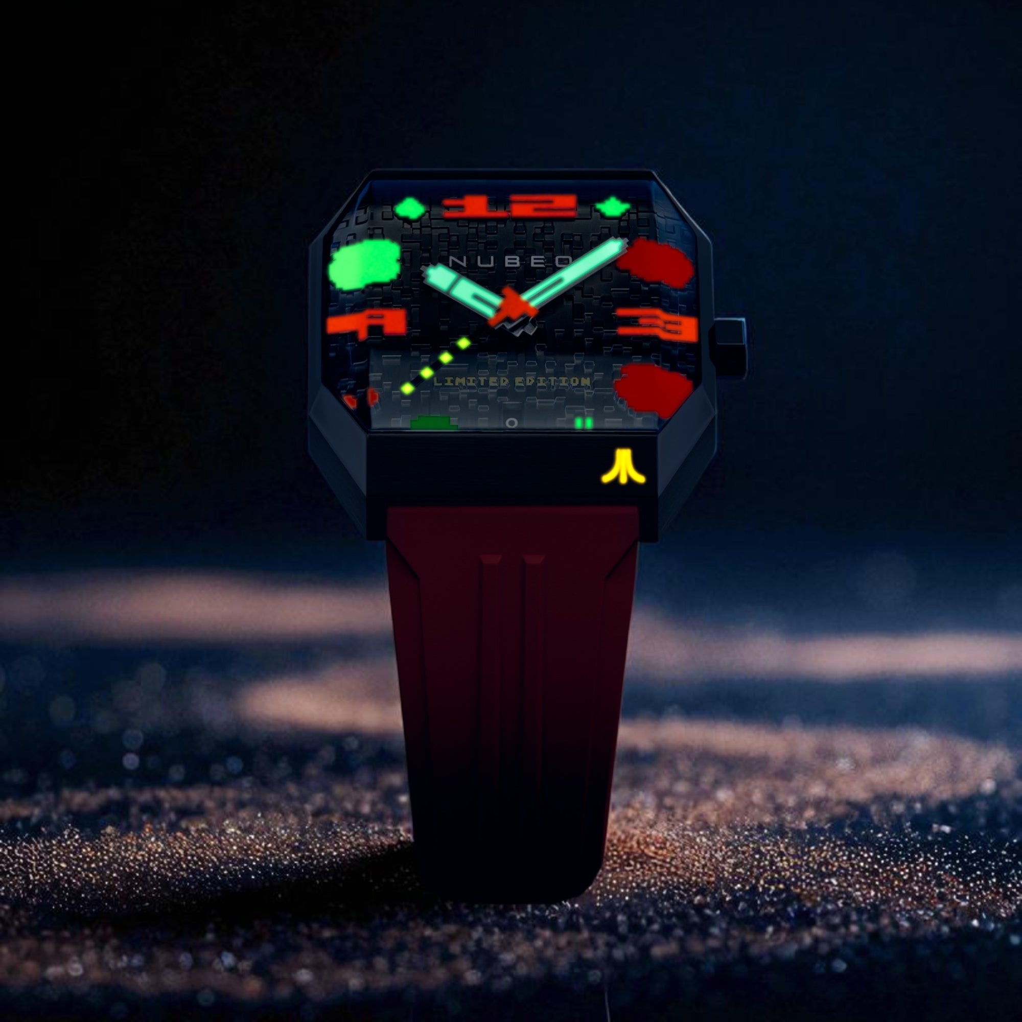 NUBEO Nubeo Console Automatic Atari Asteroids 2600 Limited Edition Fireball Fury Men's Watch NB-6112-04