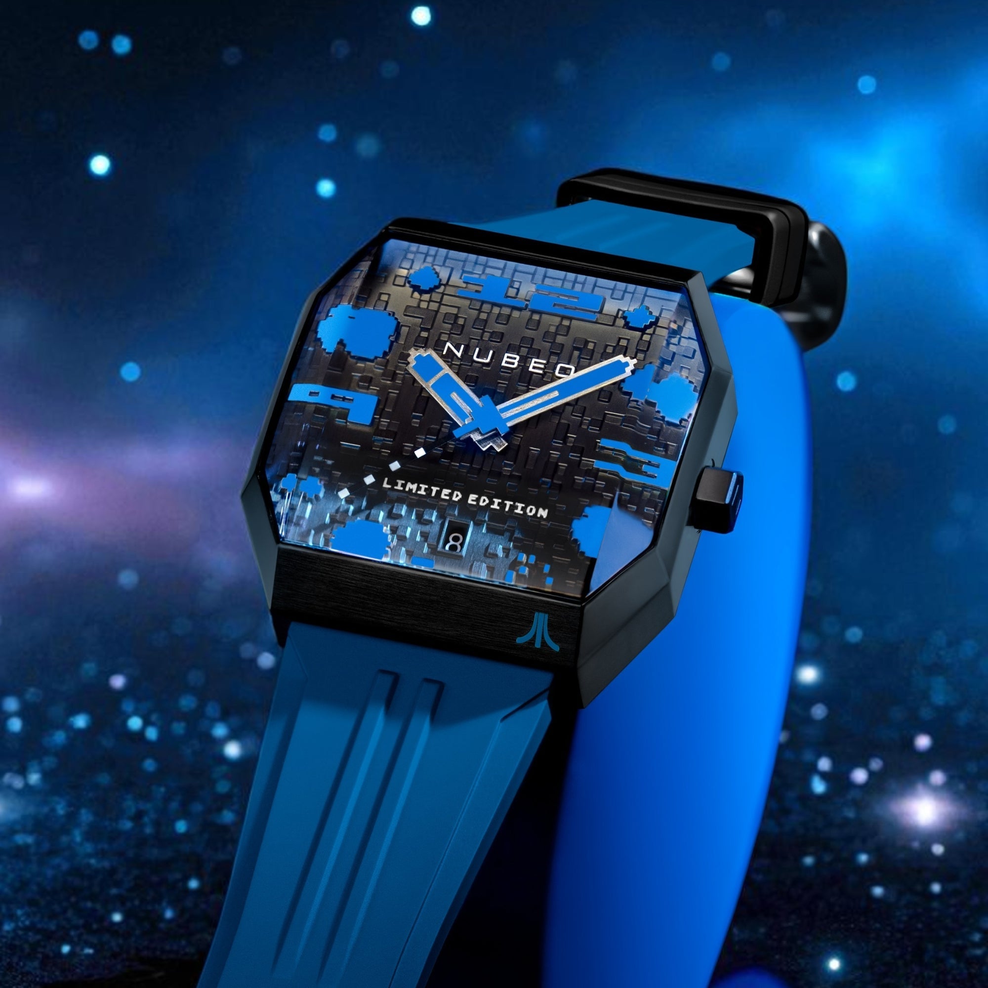 NUBEO Nubeo Console Automatic Atari Asteroids 2600 Limited Edition Nebula Night Men's Watch NB-6112-05