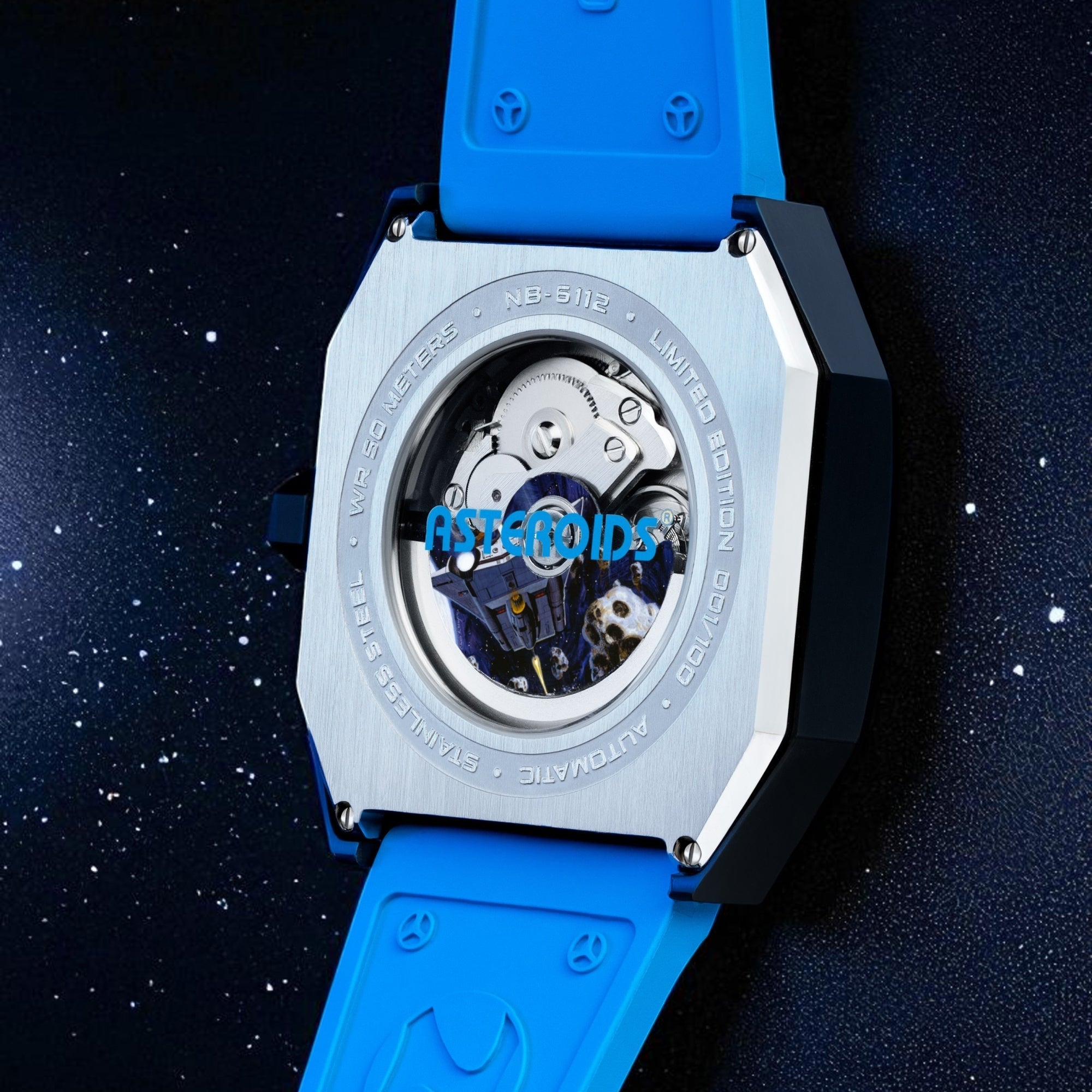 NUBEO Nubeo Console Automatic Atari Asteroids 2600 Limited Edition Nebula Night Men's Watch NB-6112-05