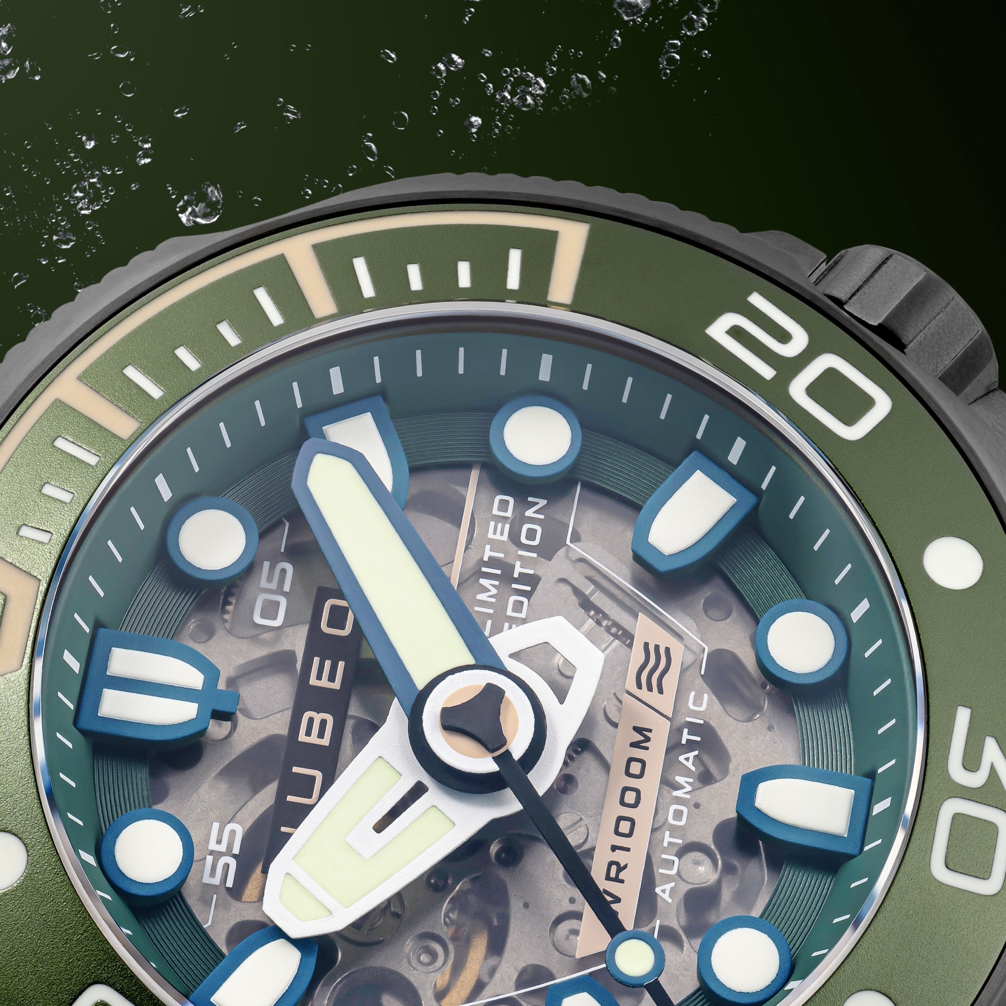 NUBEO Nubeo Ventana Skeleton Automatic Limited Edition Cedar Green Men's Watch NB-6113-02