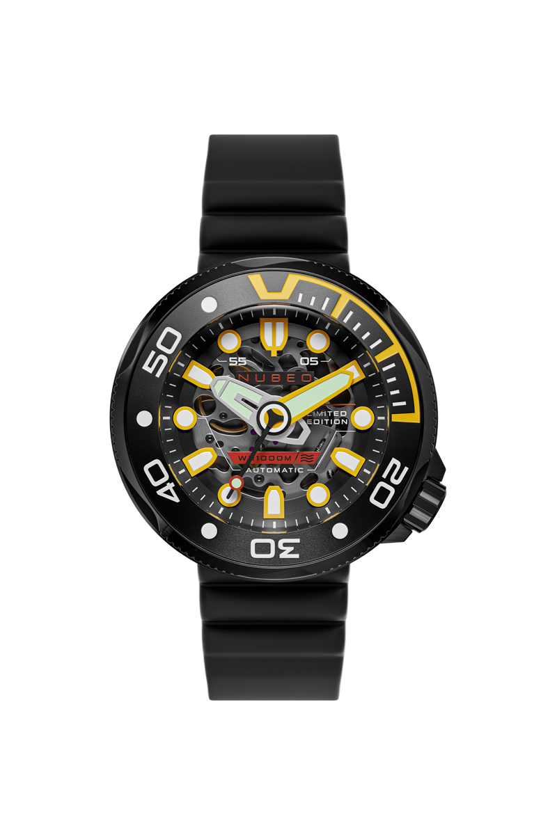 NUBEO Nubeo Ventana Skeleton Automatic Limited Edition Wet Suit Black Men's Watch NB-6113-05