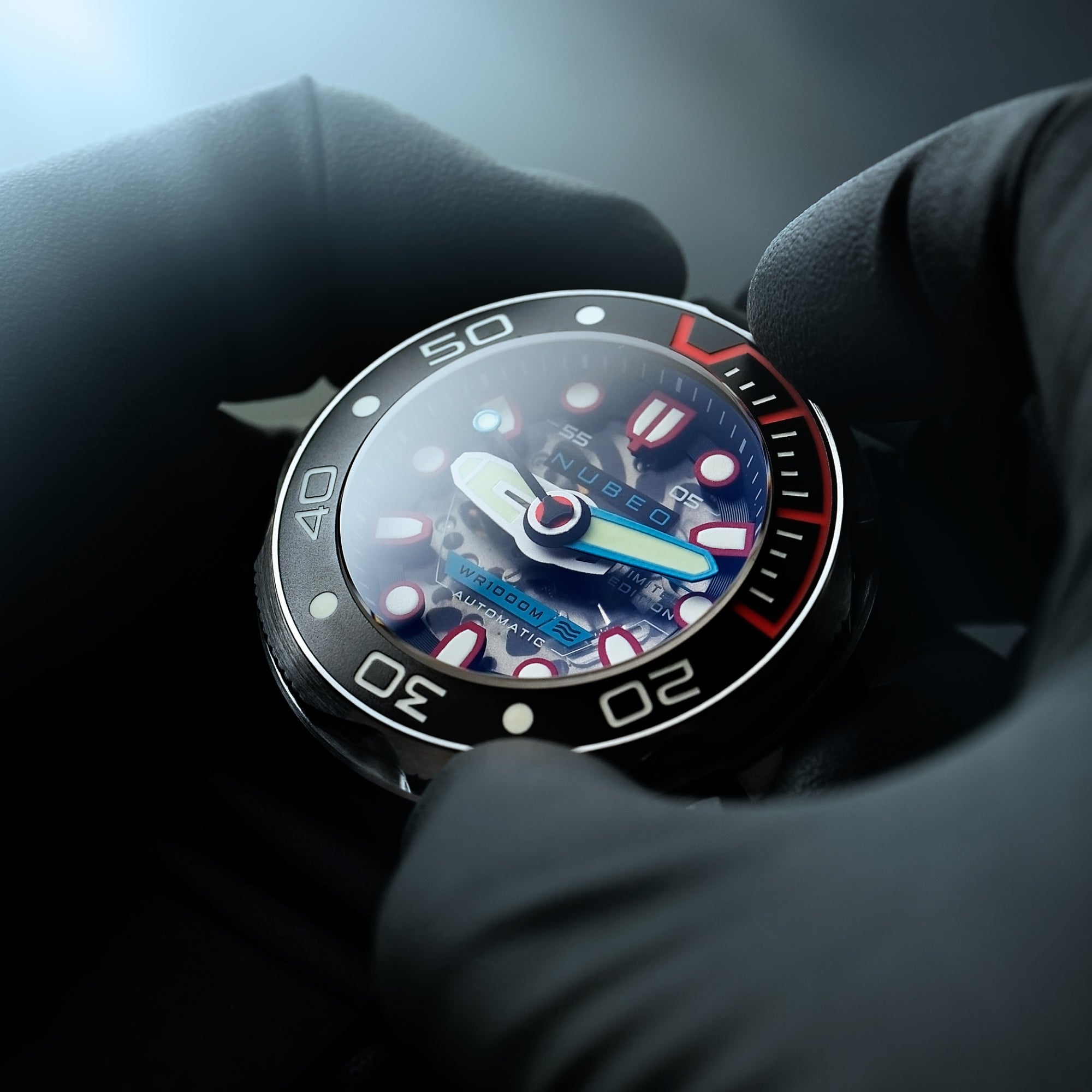 NUBEO Nubeo Ventana Skeleton Automatic Limited Edition Alien Black Men's Watch NB-6113-08