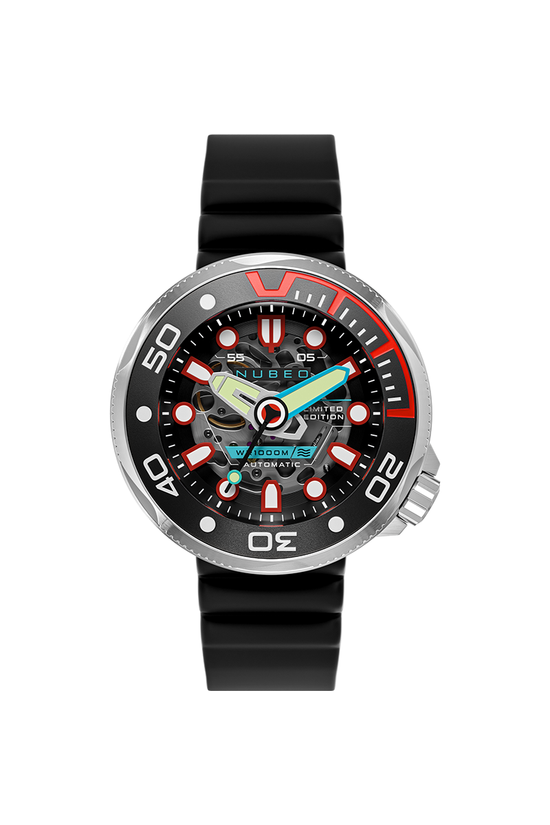 NUBEO Nubeo Ventana Skeleton Automatic Limited Edition Alien Black Men's Watch NB-6113-08
