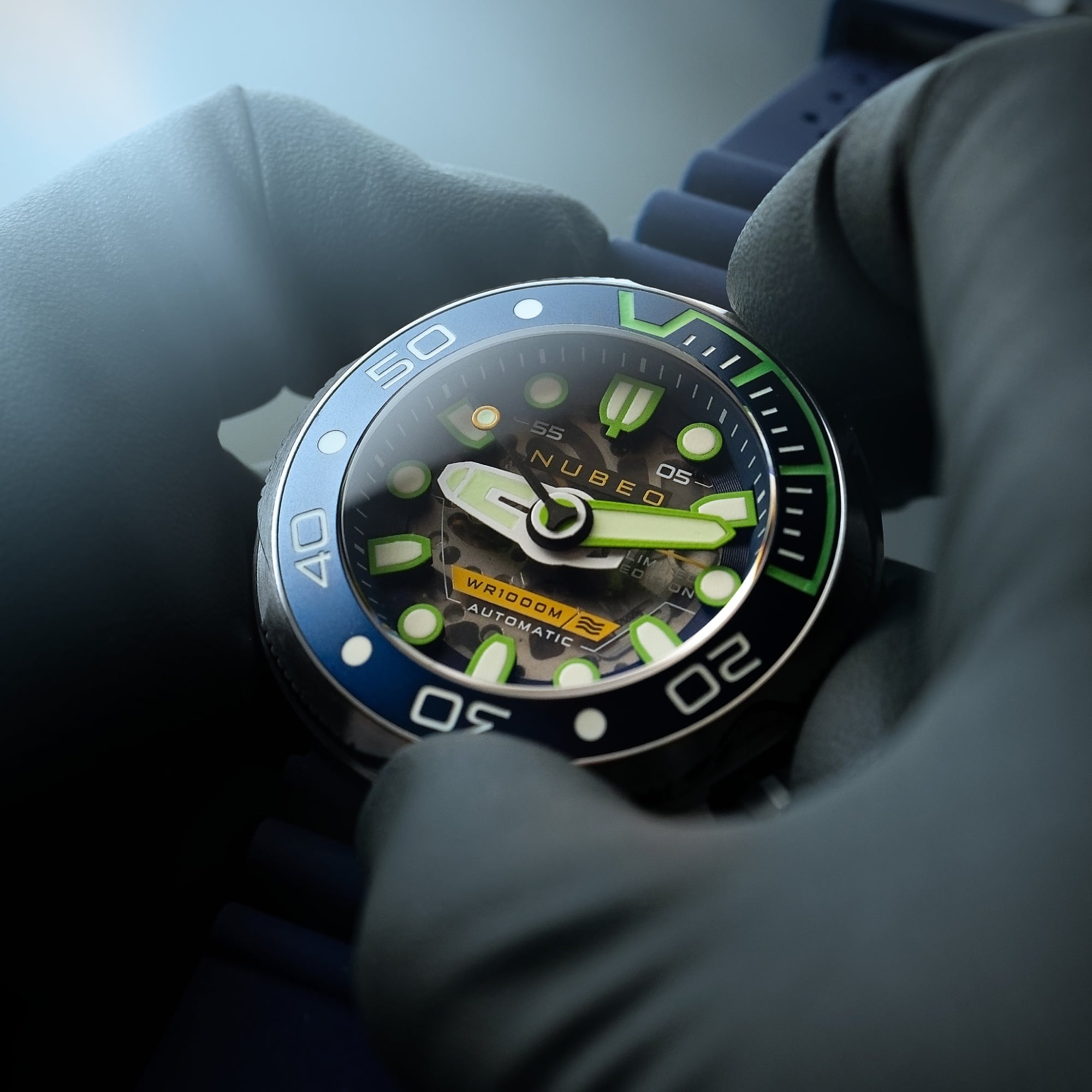 NUBEO Nubeo Ventana Skeleton Automatic Limited Edition Sea Blue Men's Watch NB-6113-09