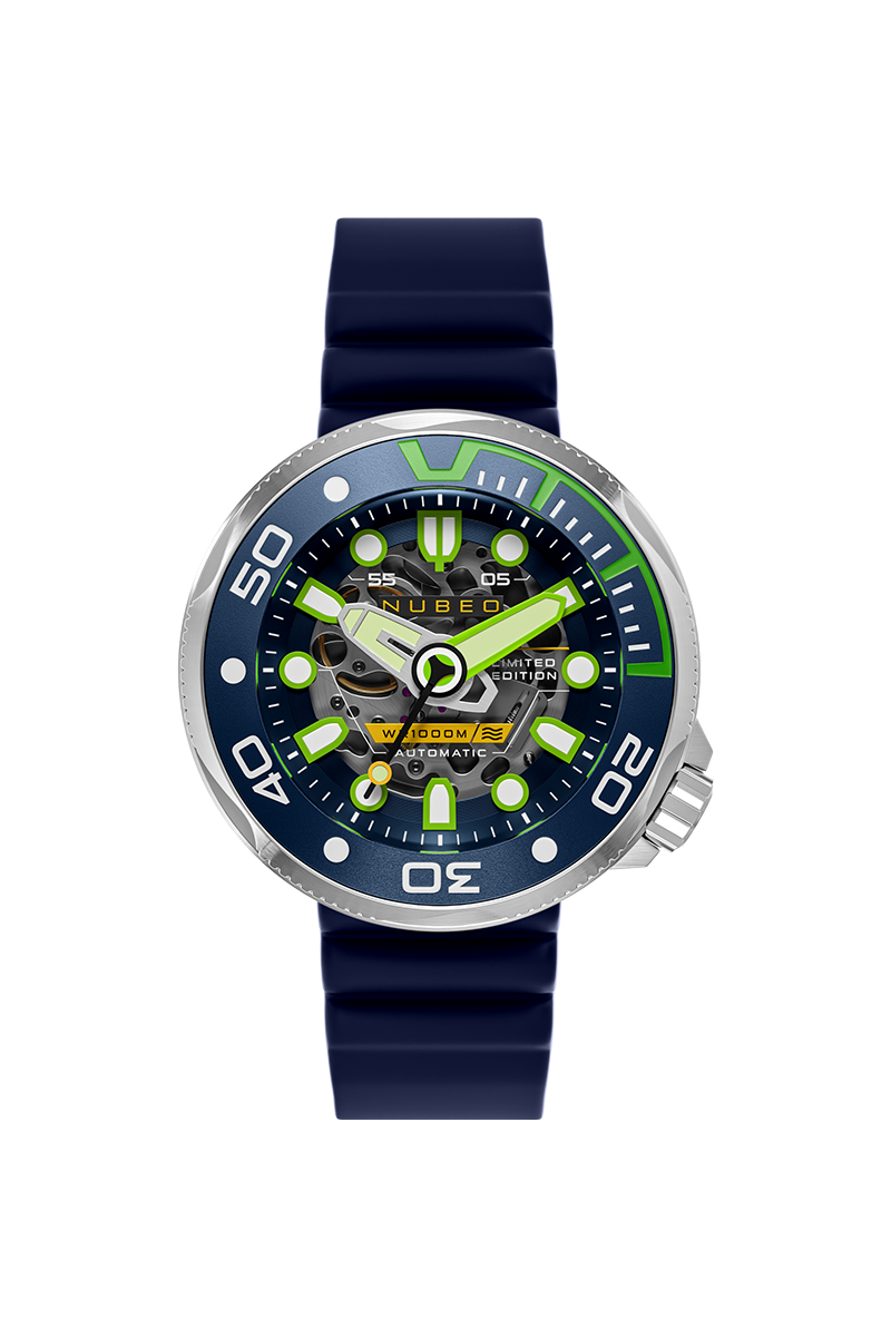 NUBEO Nubeo Ventana Skeleton Automatic Limited Edition Sea Blue Men's Watch NB-6113-09