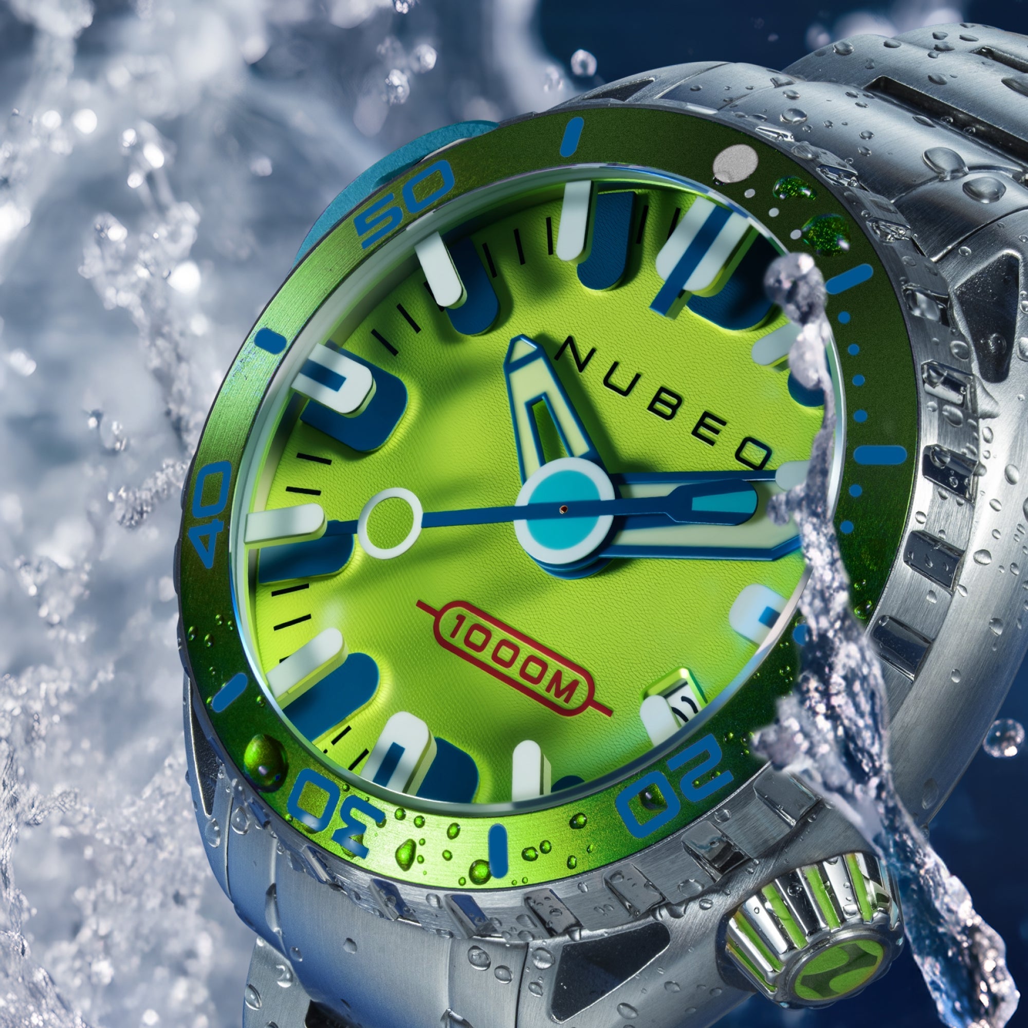 NUBEO Nubeo Aluminaut Automatic Limited Edition Electric Green Men's Watch NB-6115-33
