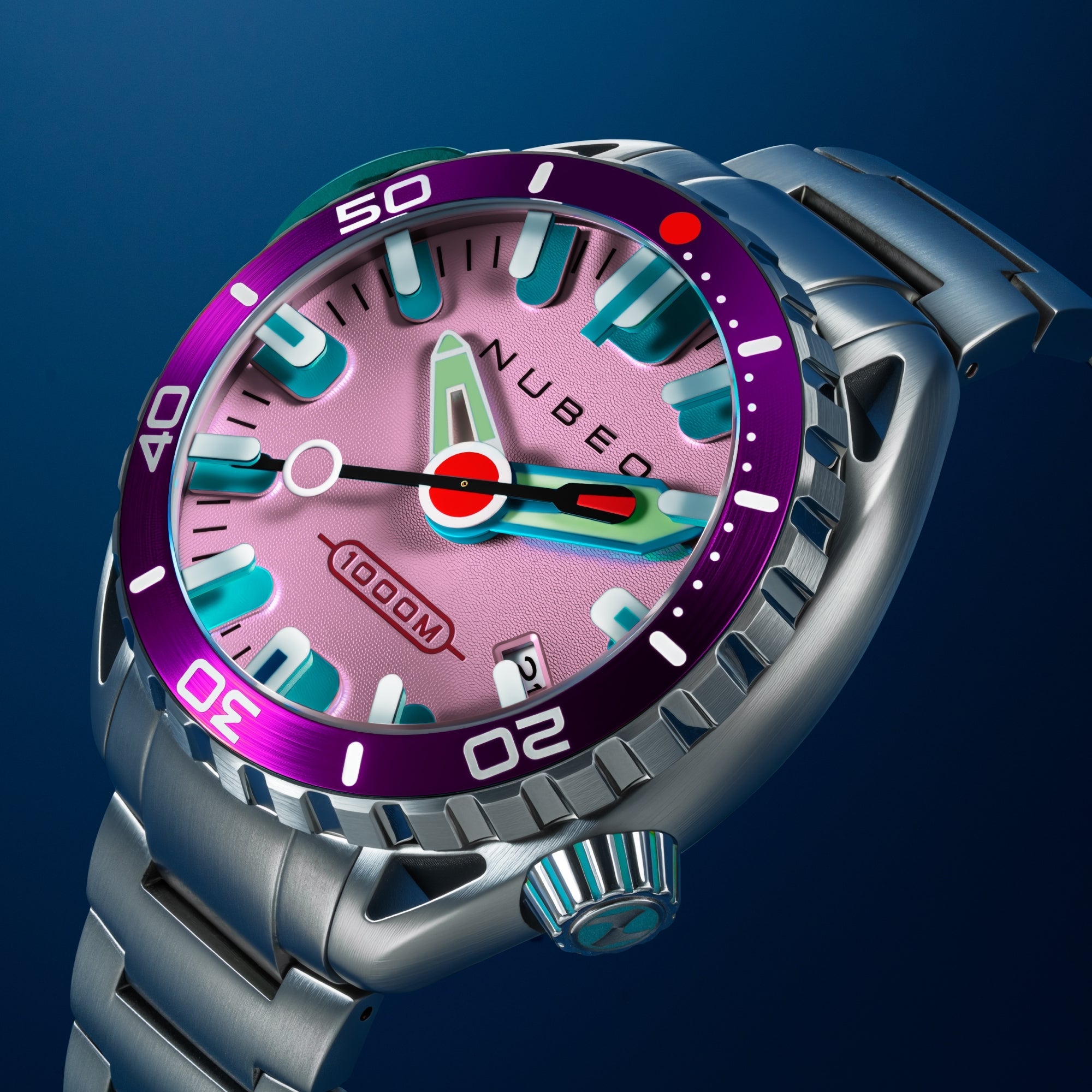 NUBEO Nubeo Aluminaut Automatic Limited Edition Ultra Pink Men's Watch NB-6115-AA