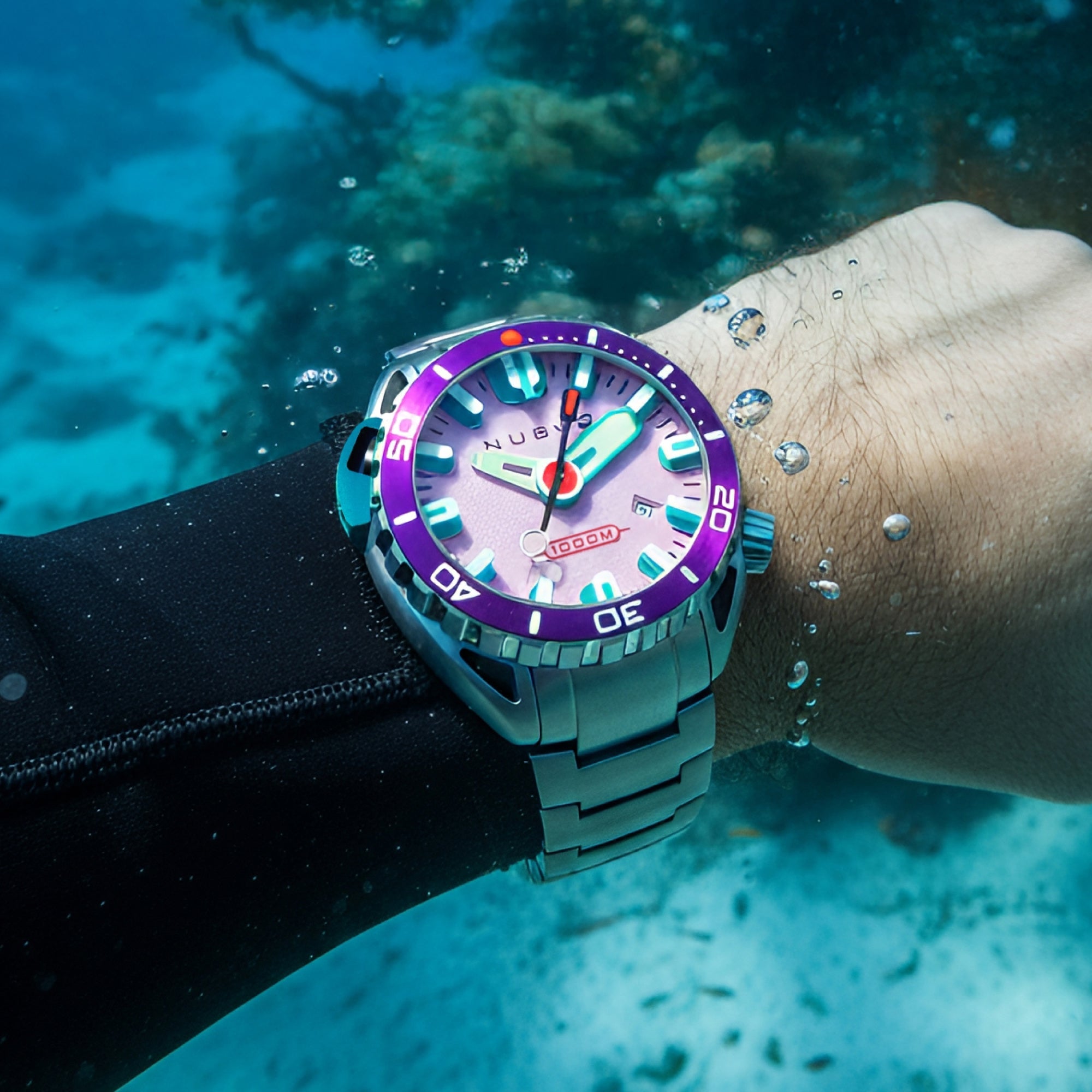 NUBEO Nubeo Aluminaut Automatic Limited Edition Ultra Pink Men's Watch NB-6115-AA