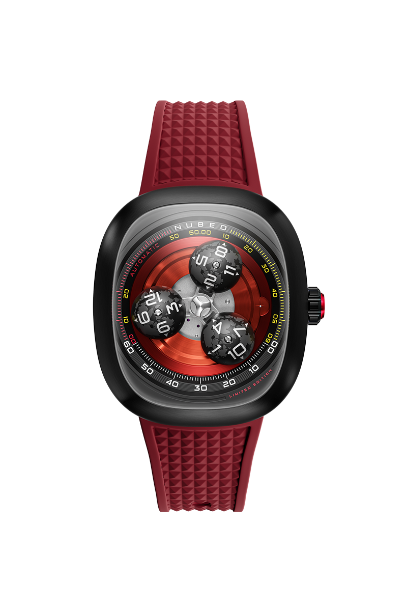 Nubeo Tri-Star Orbit Automatic Limited Edition Rocket Red Men's Watch NB-6116-02