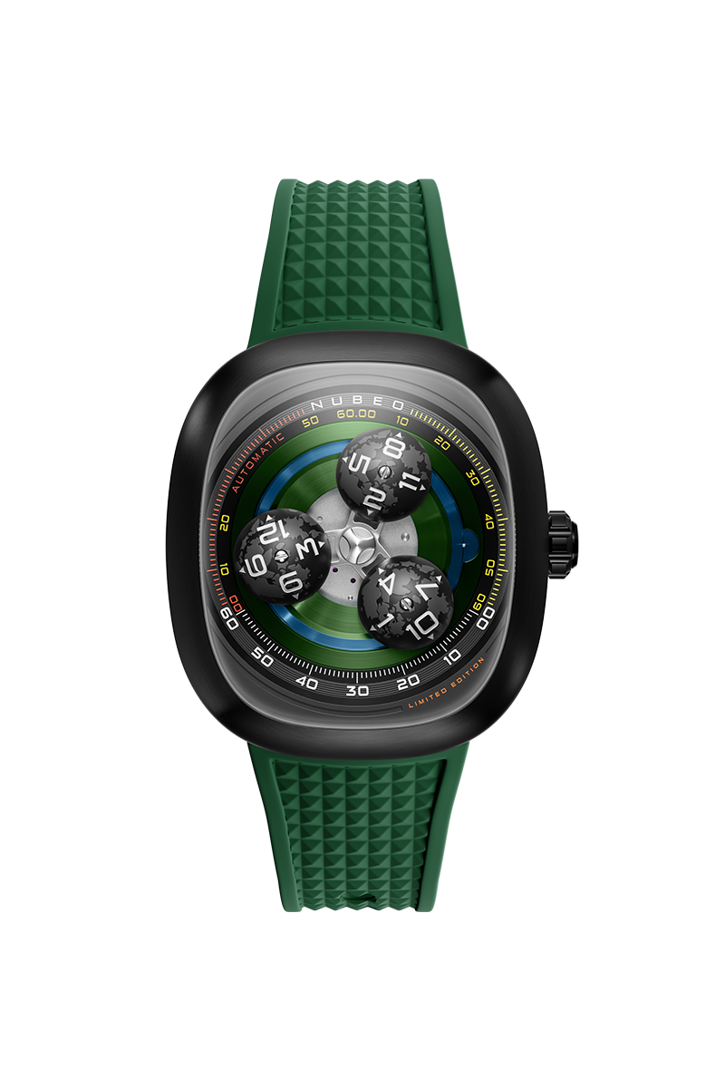 Nubeo Tri-Star Orbit Automatic Limited Edition Nebula Green Men's Watch NB-6116-03