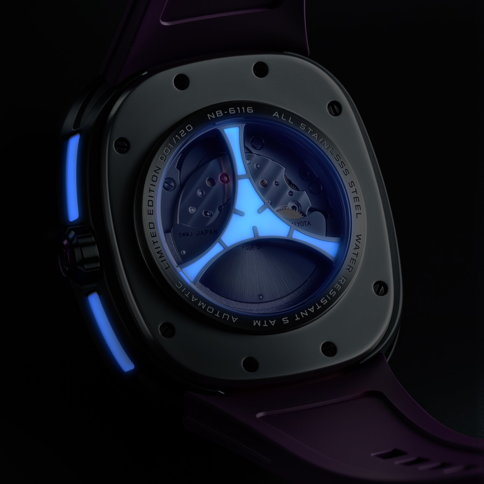 Nubeo Tri-Star Orbit Automatic Limited Edition Galatic Purple Men's Watch NB-6116-05