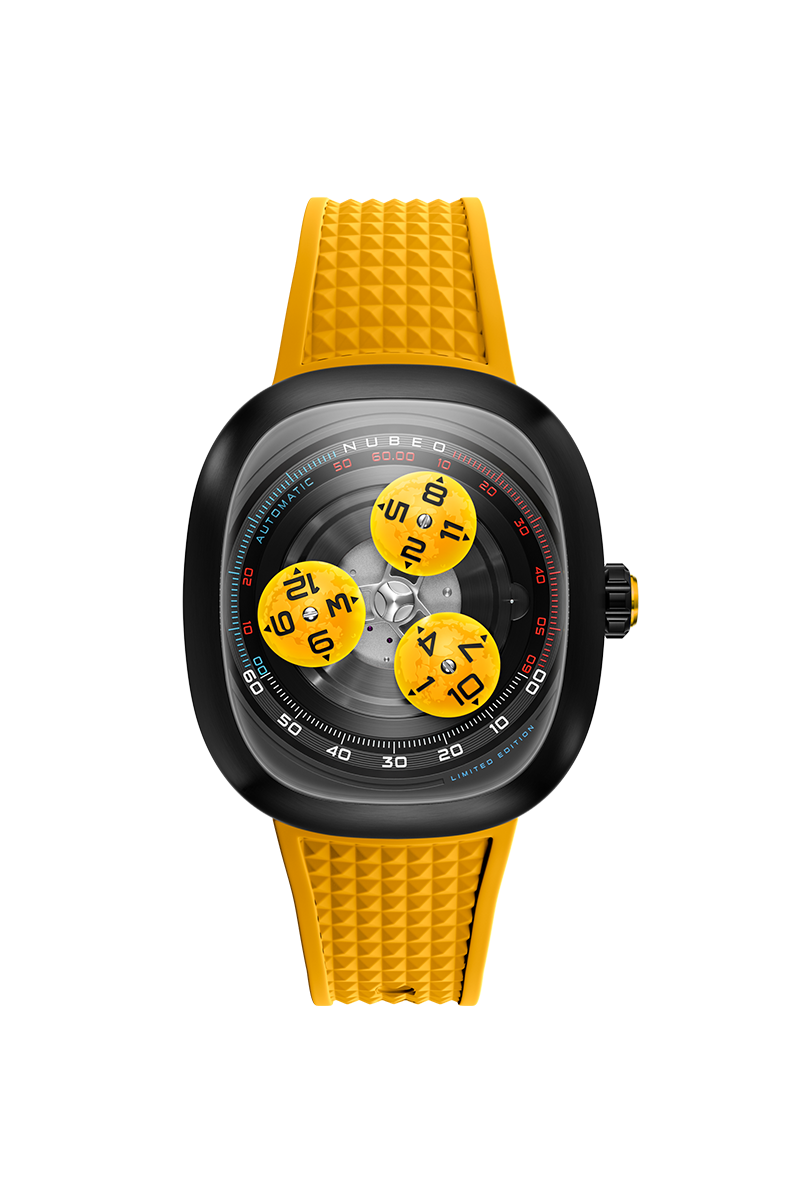 Nubeo Tri-Star Orbit Automatic Limited Edition Supernova Yellow Men's Watch NB-6116-06
