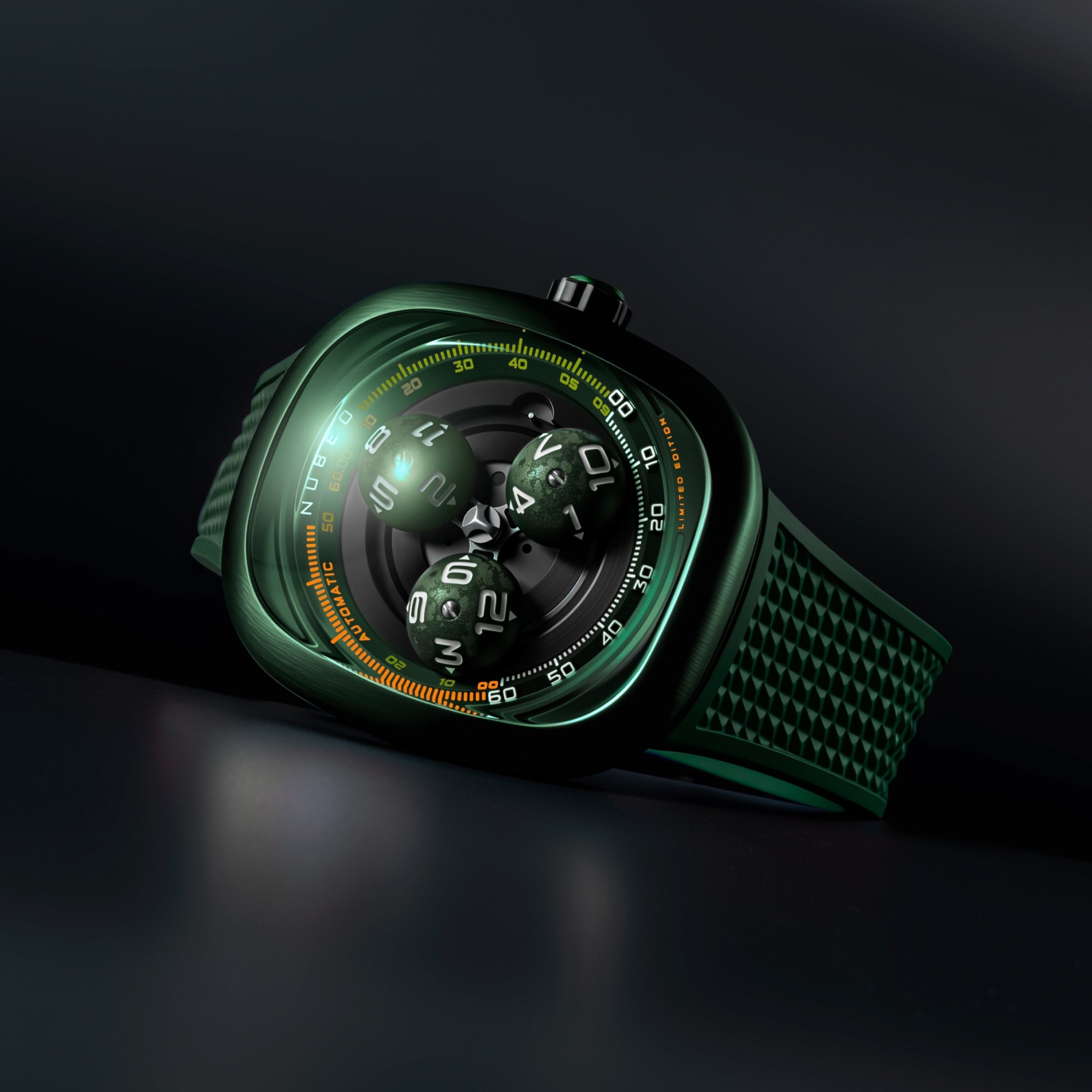 Nubeo Tri-Star Orbit Automatic Limited Edition Orbital Olive Men's Watch NB-6116-0B