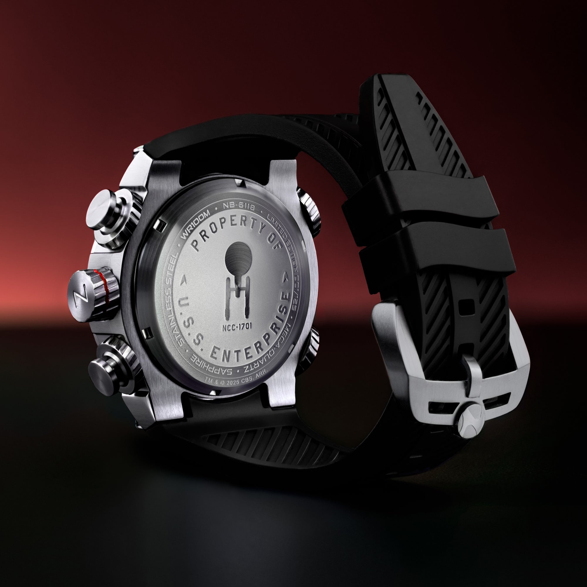 Nubeo Deimos Chronograph Star Trek Galileo Limited Edition Starship Black Men's Watch NB-6118-01