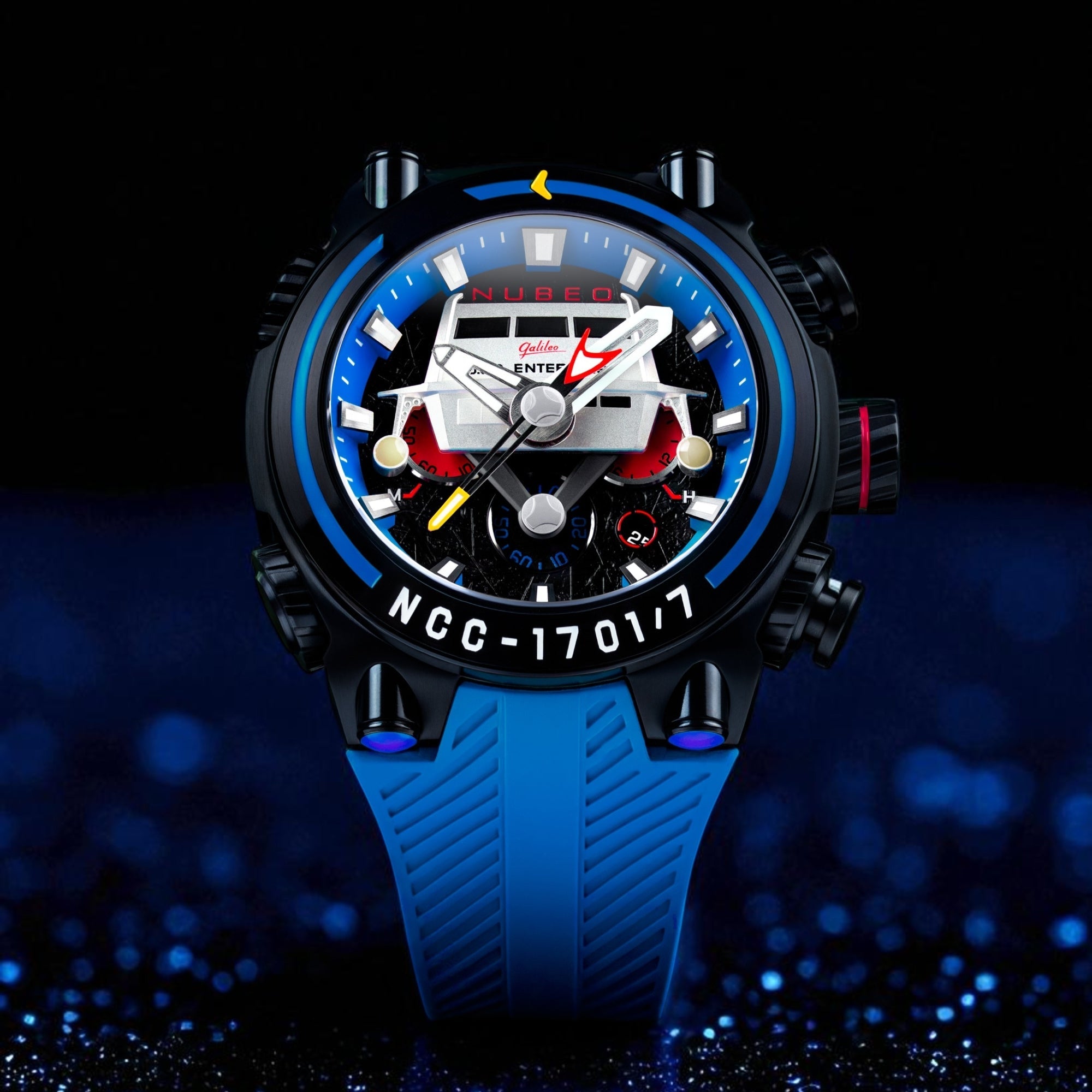 Nubeo Deimos Chronograph Star Trek Galileo Limited Edition Starship Blue Men's Watch NB-6118-03
