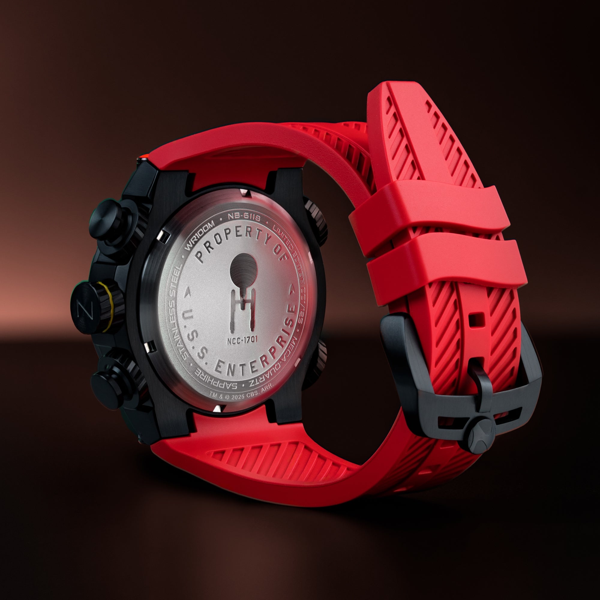 Nubeo Deimos Chronograph Star Trek Galileo Limited Edition Starship Red Men's Watch NB-6118-04