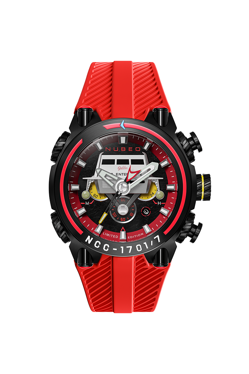 Nubeo Deimos Chronograph Star Trek Galileo Limited Edition Starship Red Men's Watch NB-6118-04