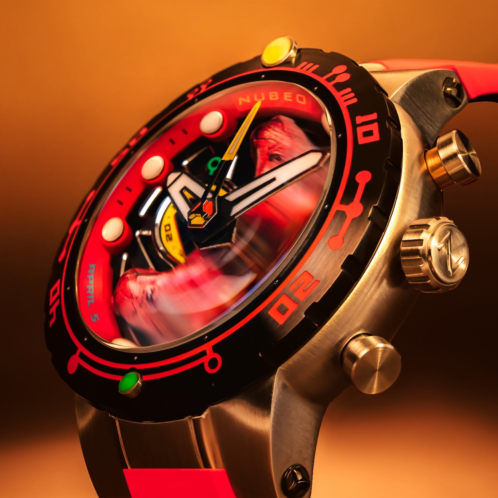 Nubeo Opportunity Chronograph Star Trek First Contact Day Limited Edition Vulcan Ember Men's Watch NB-6119-03