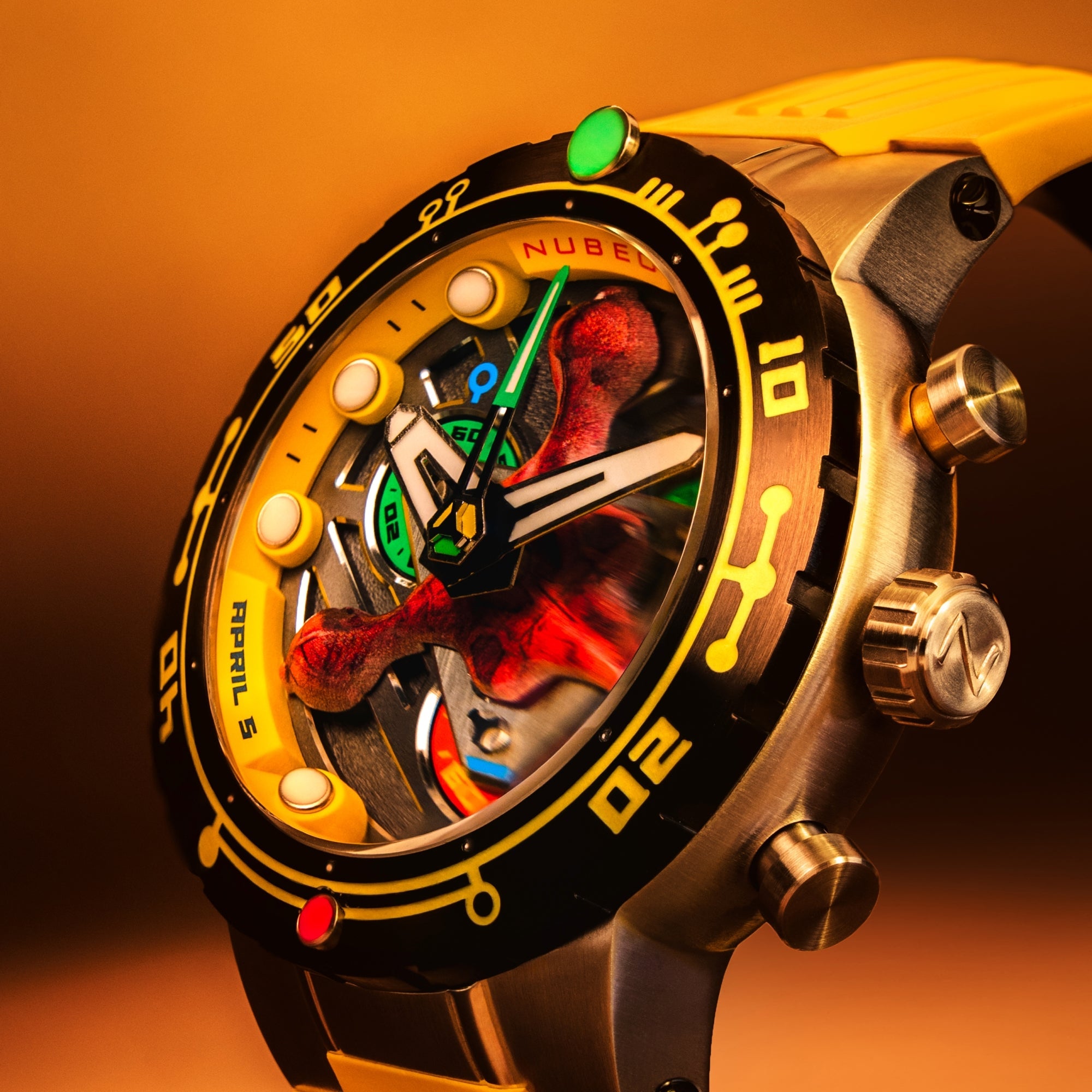 Nubeo Opportunity Chronograph Star Trek First Contact Day Limited Edition Celestial Yellow Men's Watch NB-6119-04