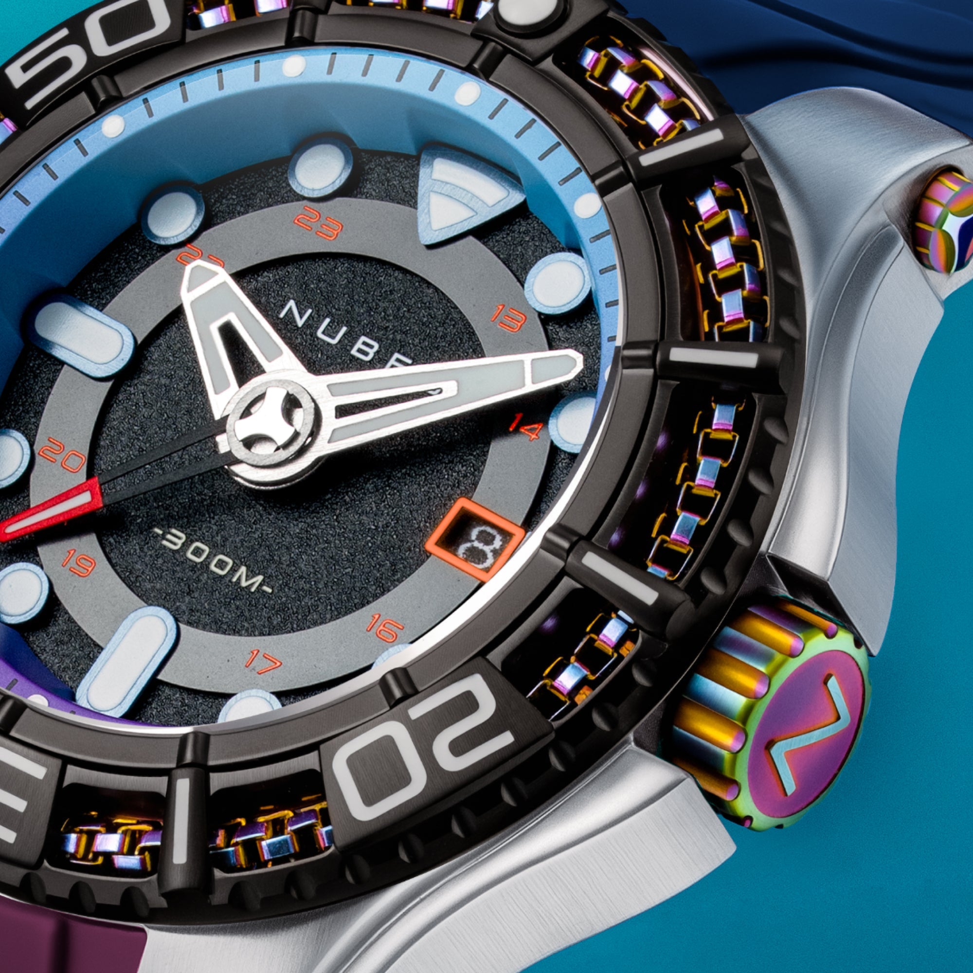 NUBEO Nubeo Manta Automatic Limited Edition Aqua Aurora Men's Watch NB-6120-07