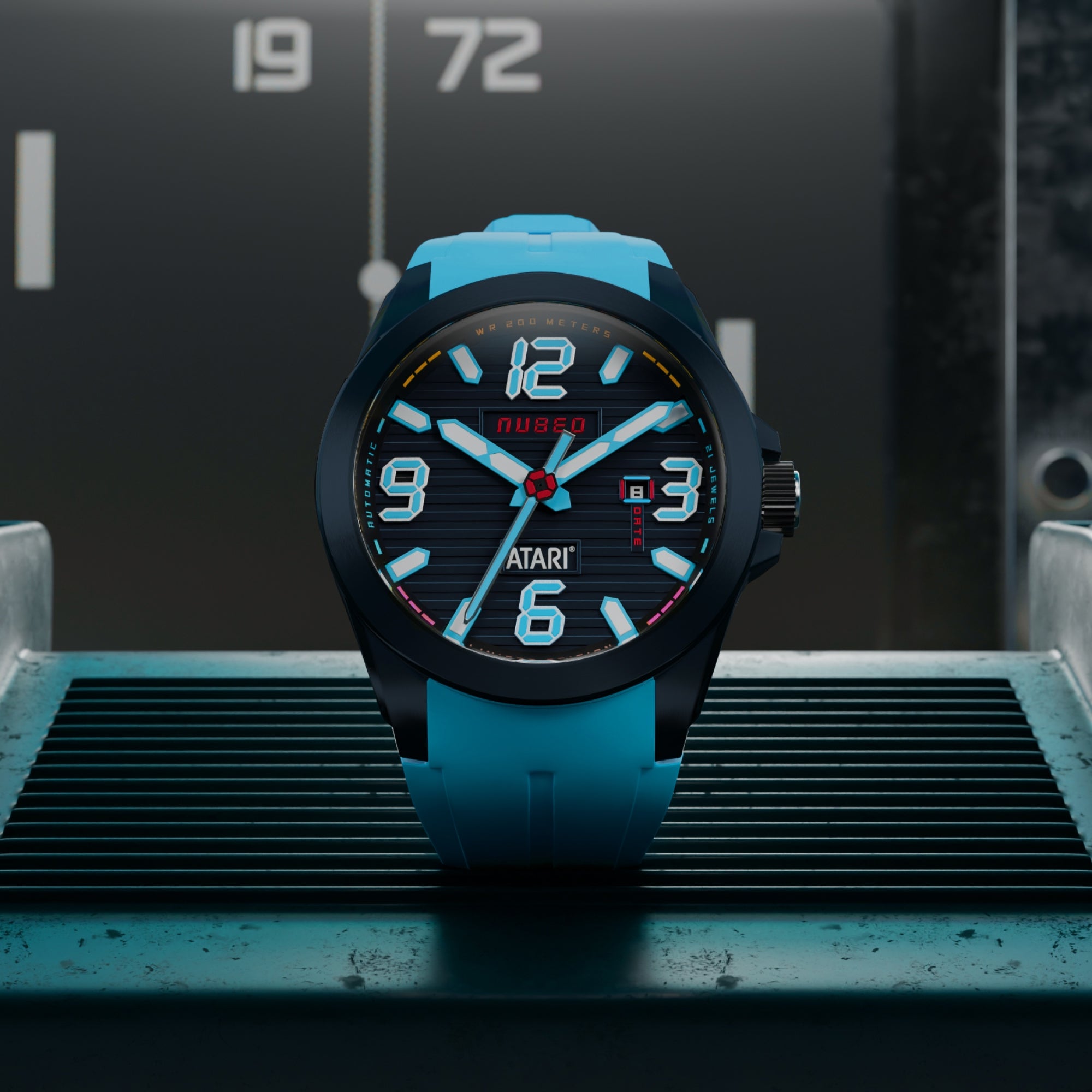 Nubeo Torrent Automatic Atari Rainbow Limited Edition Azure Arcade Men's Watch NB-6121-02