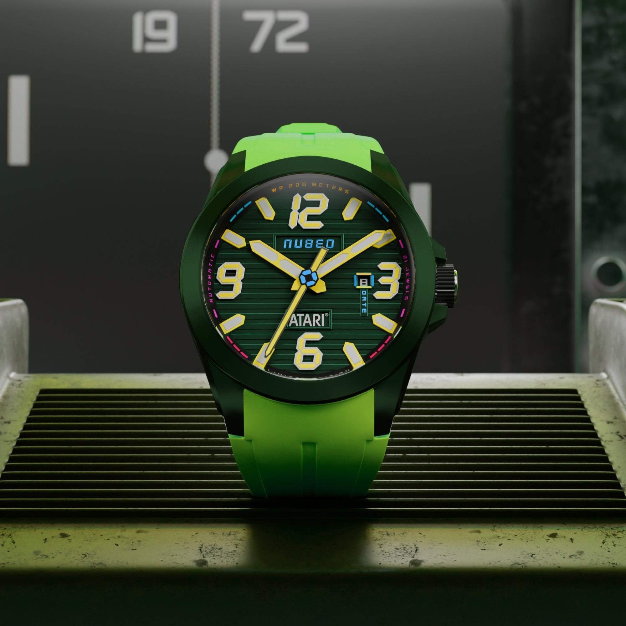 Nubeo Torrent Automatic Atari Rainbow Limited Edition Pine Pixel Men's Watch NB-6121-03