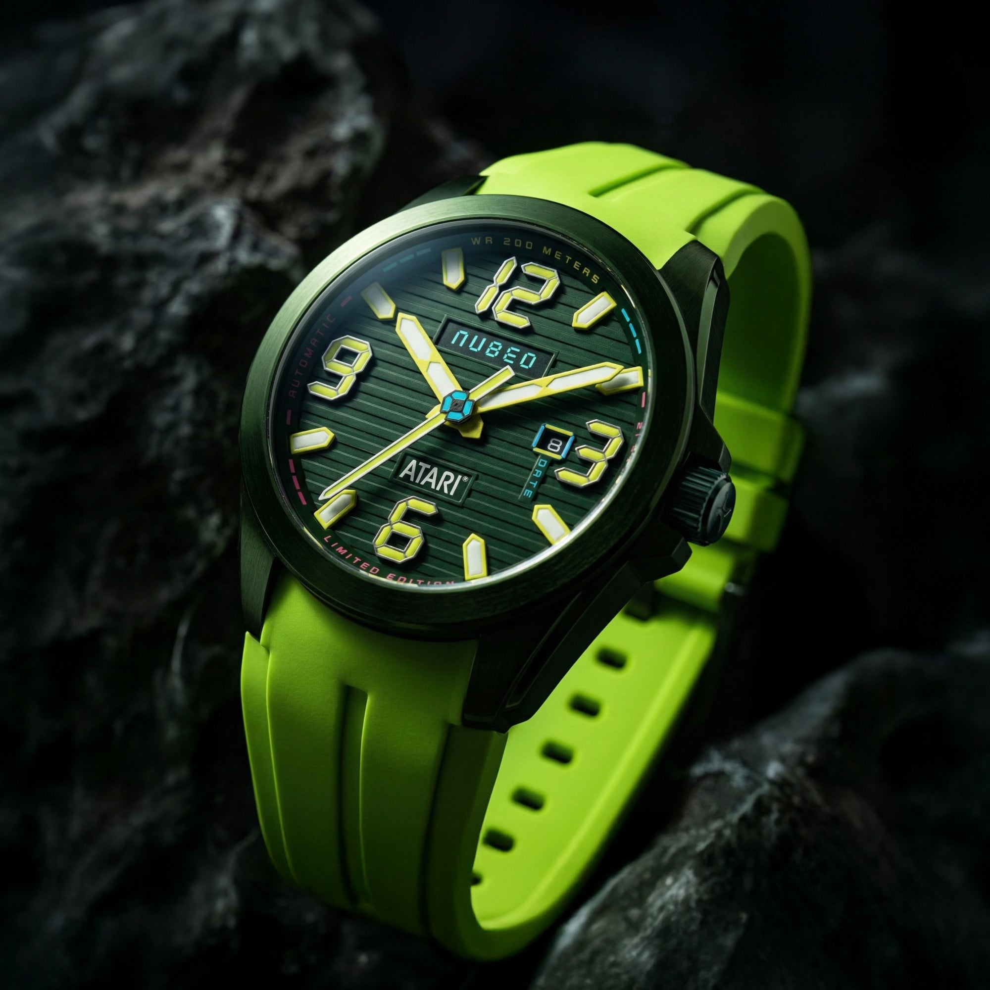 Nubeo Torrent Automatic Atari Rainbow Limited Edition Pine Pixel Men's Watch NB-6121-03
