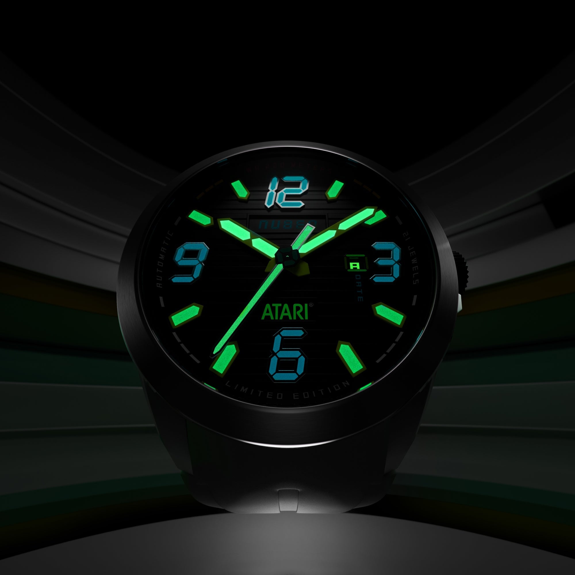 Nubeo Torrent Automatic Atari Rainbow Limited Edition Shadow Console Men's Watch NB-6121-04