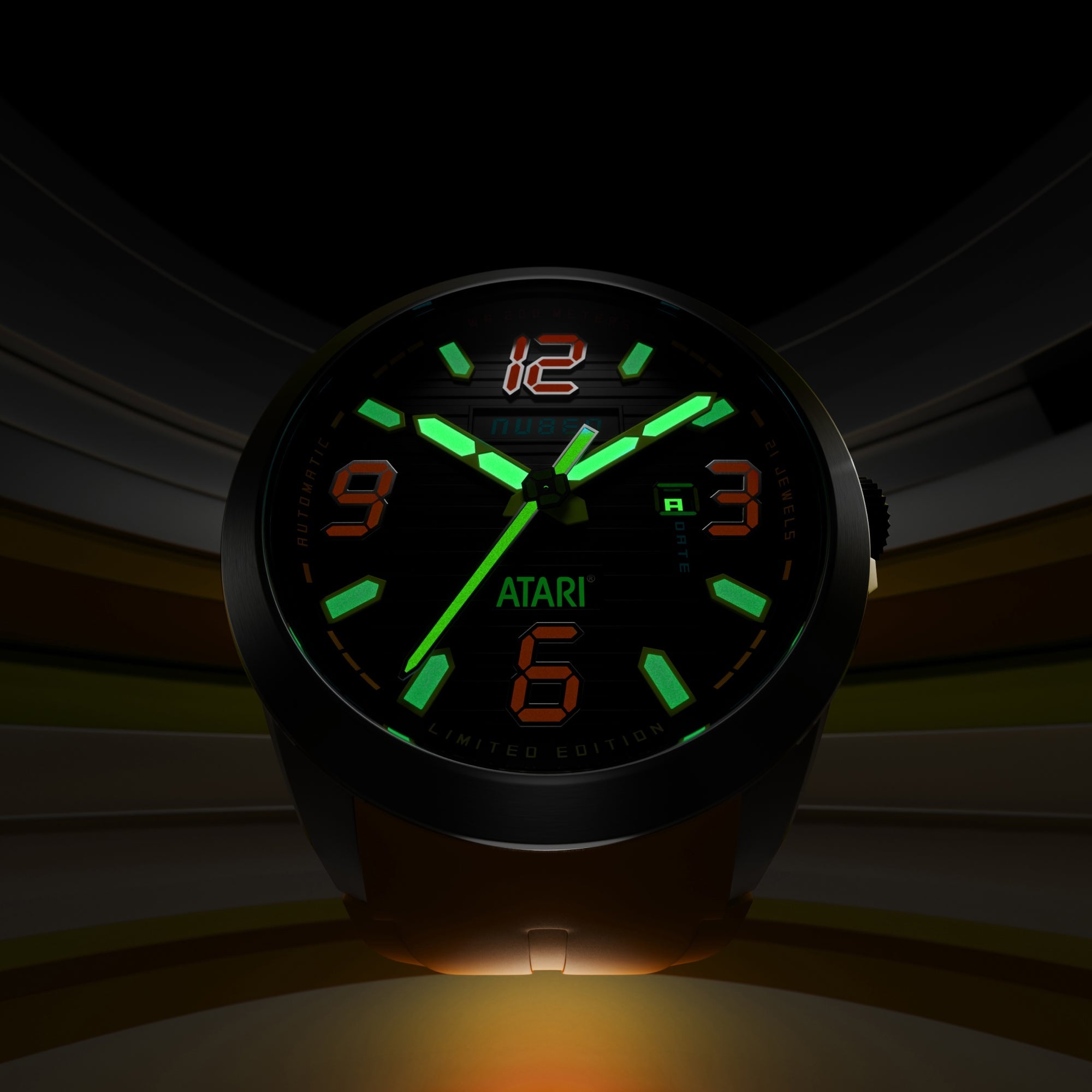 Nubeo Torrent Automatic Atari Rainbow Limited Edition Orange Curve Men's Watch NB-6121-05