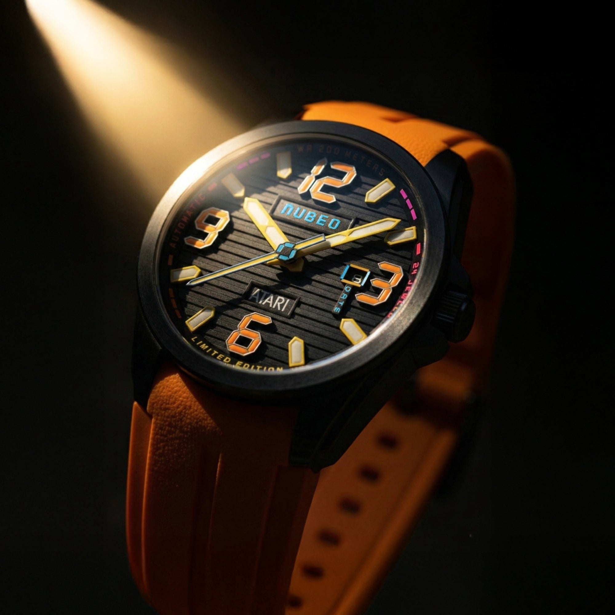 Nubeo Torrent Automatic Atari Rainbow Limited Edition Orange Curve Men's Watch NB-6121-05