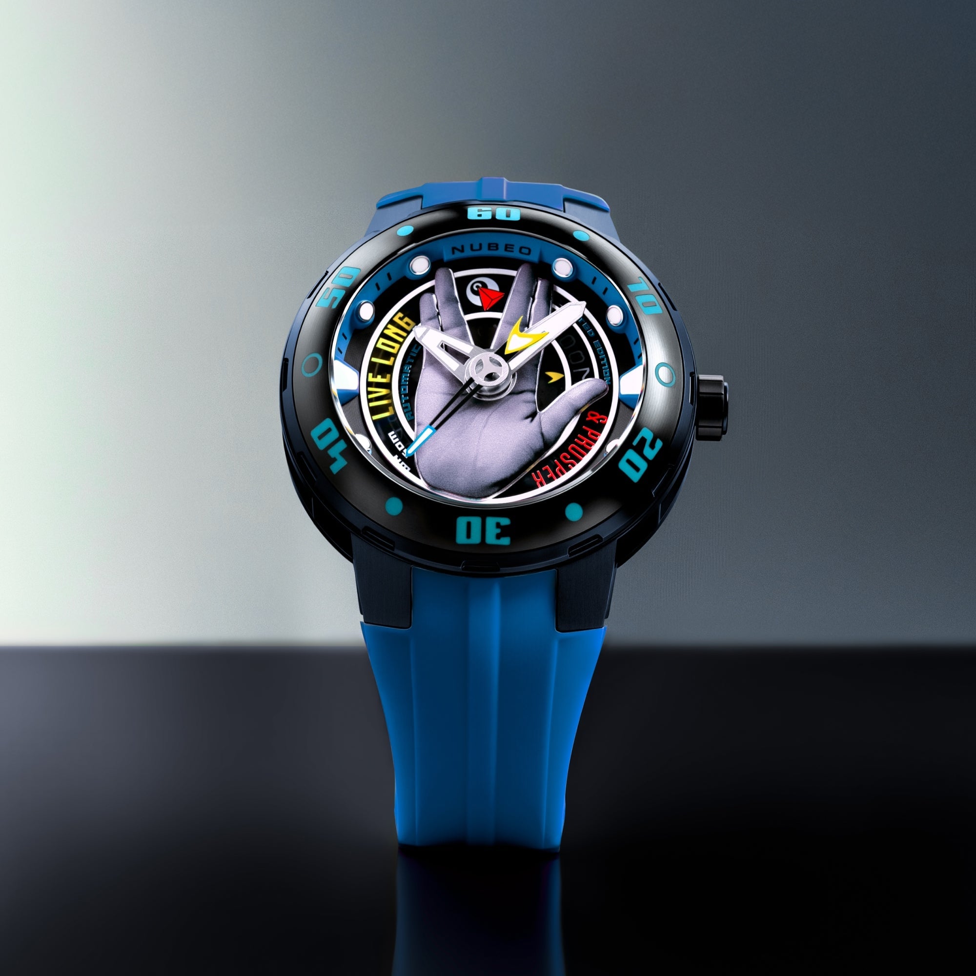 Nubeo Mariner Automatic Star Trek Live Long & Prosper Limited Edition Vulcan Blue Men's Watch NB-6122-02