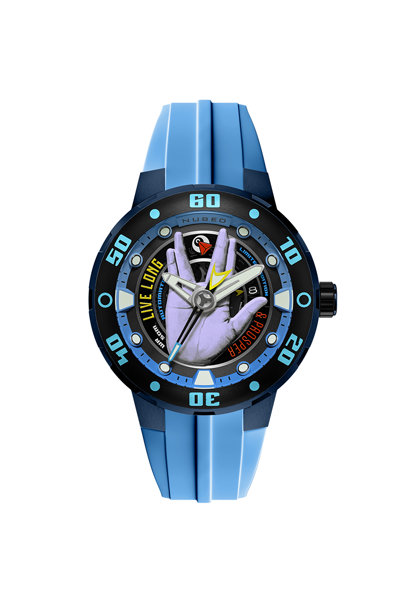 Nubeo Mariner Automatic Star Trek Live Long & Prosper Limited Edition Vulcan Blue Men's Watch NB-6122-02