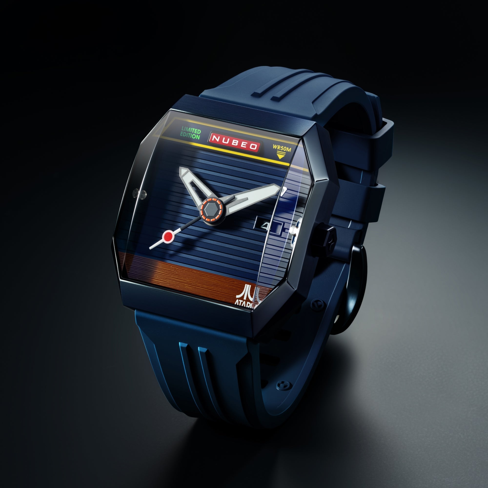 Nubeo Console Automatic Atari 2600 Limited Edition Binary Blue Men's Watch NB-6123-04