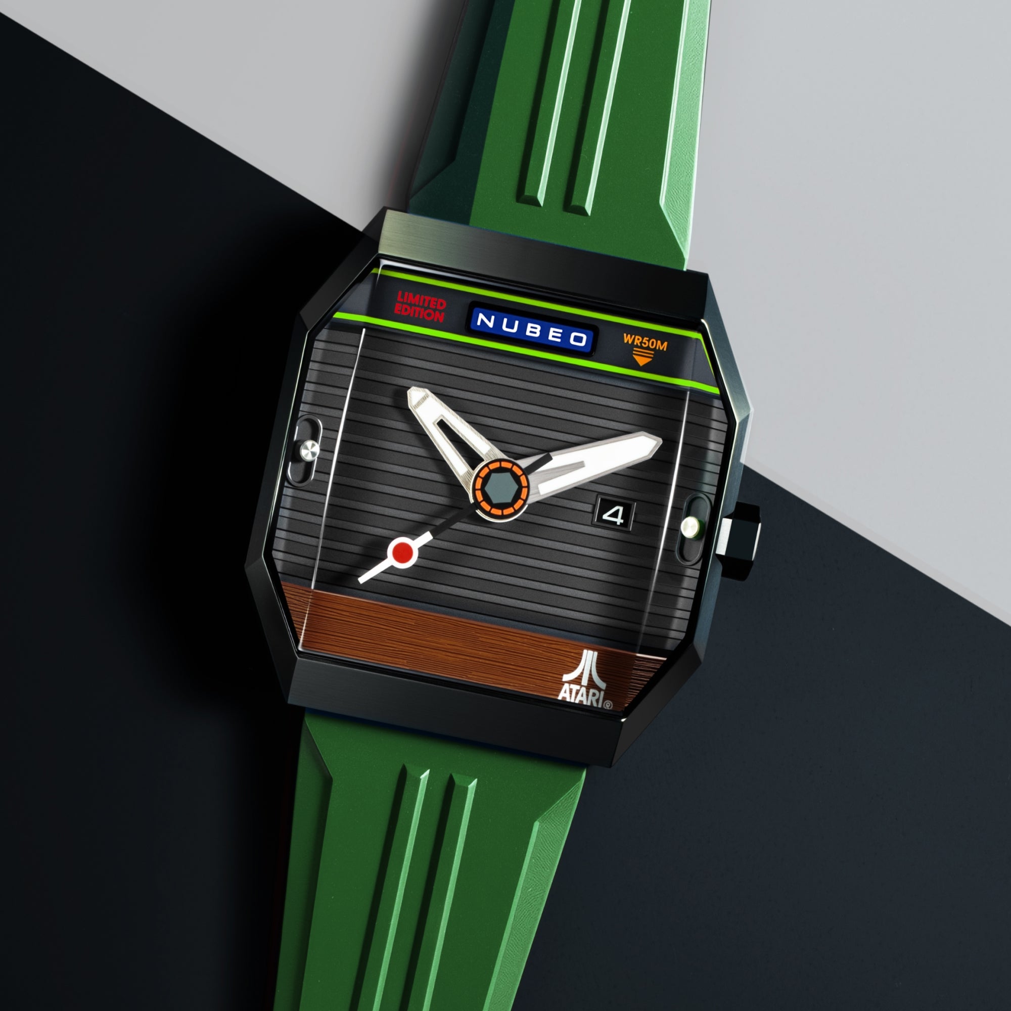 Nubeo Console Automatic Atari 2600 Limited Edition Arcade Forest Men's Watch NB-6123-05