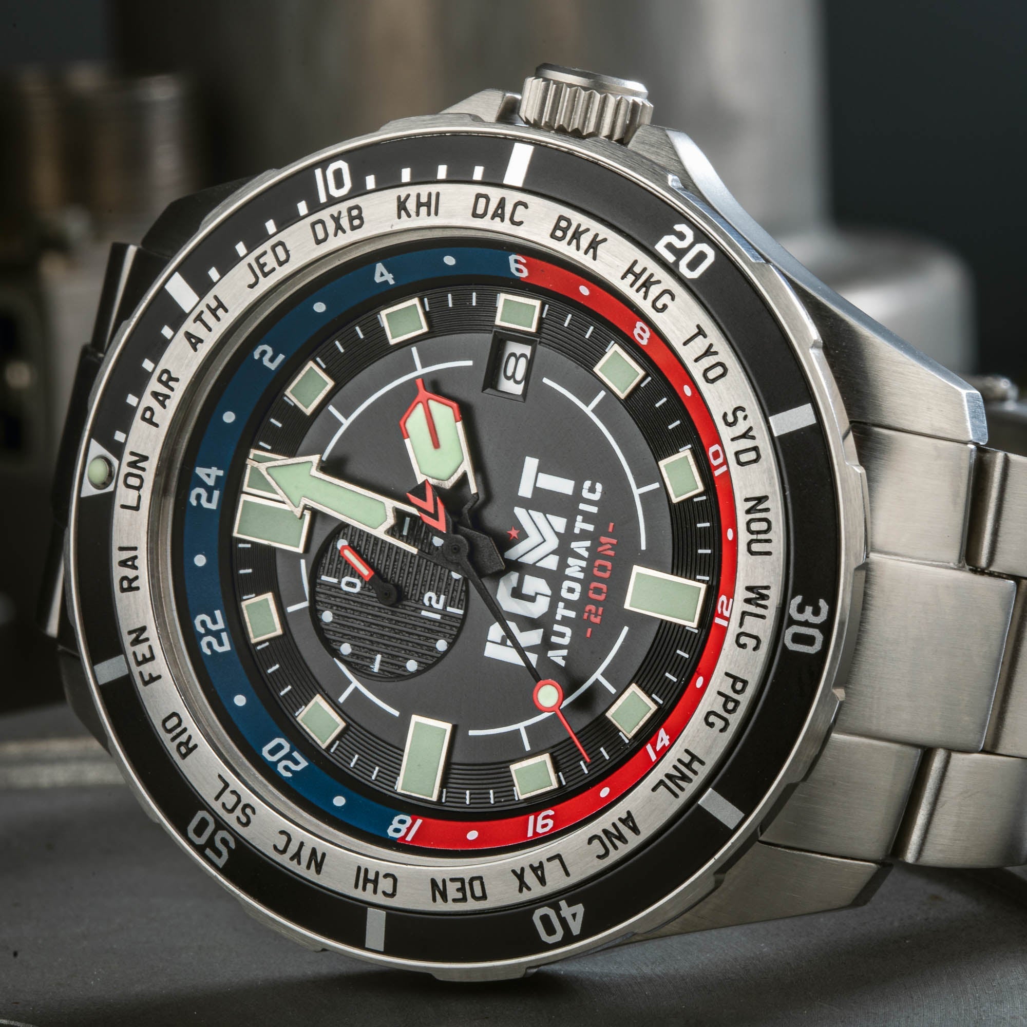 RGMT RGMT Transcontinental Men's Japanese Automatic Black Watch RG-8025-11