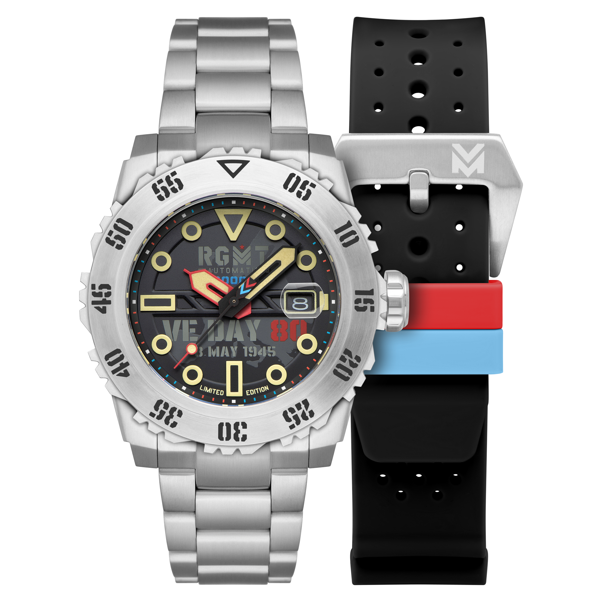 RGMT RGMT Ohio Automatic VE-Day 80TH Limited Edition Victory Black Men's Watch RG-8034-0M