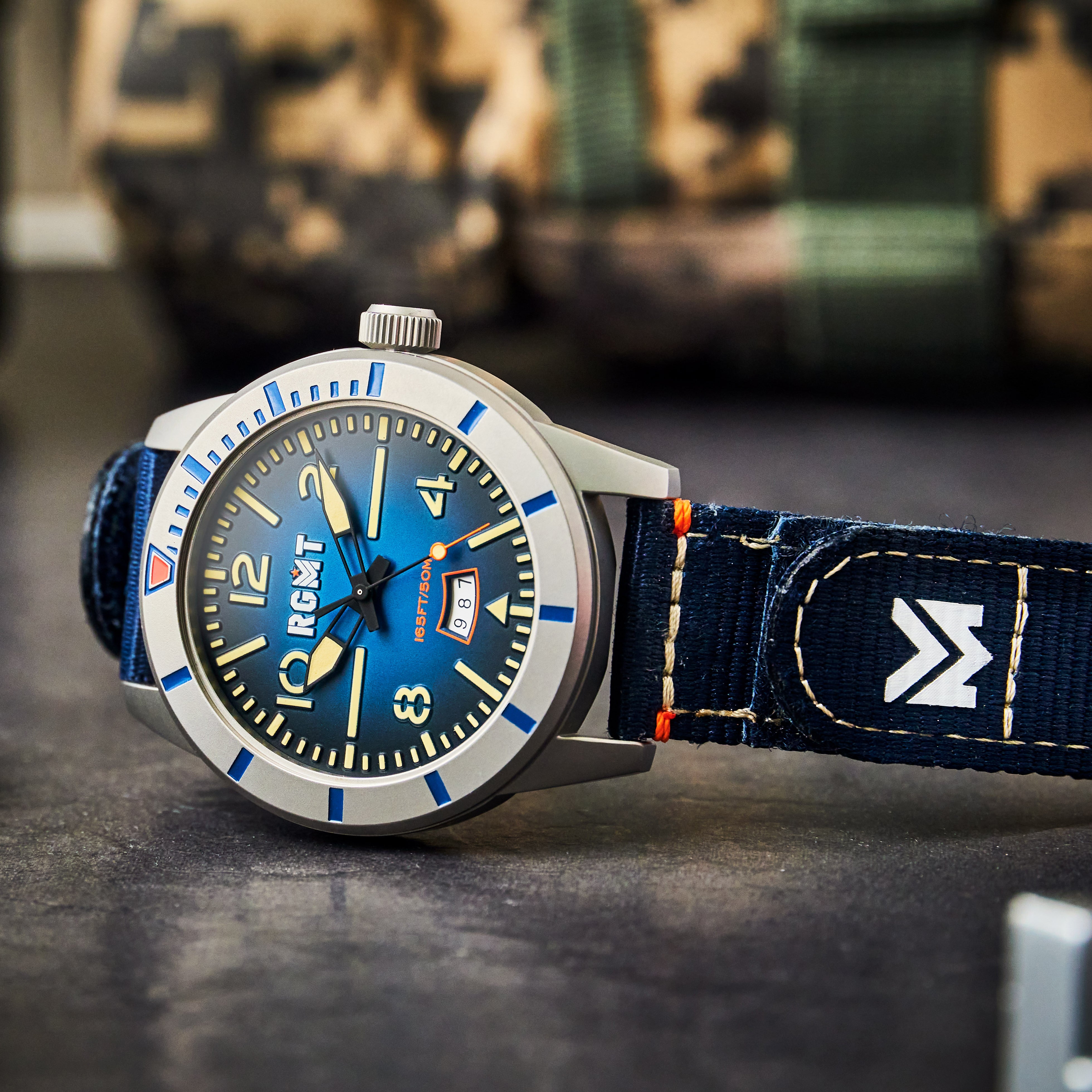 RGMT RGMT Military Men's Dive Blue Japanese Quartz Watch RG-8052-02