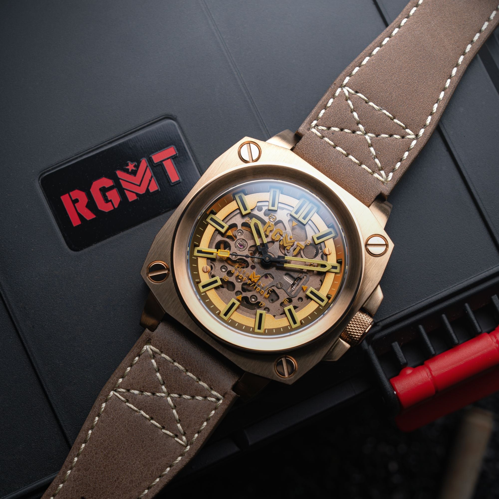RGMT RGMT Altimeter Skeleton Automatic Khaki Brown Watch  RG-8064-04