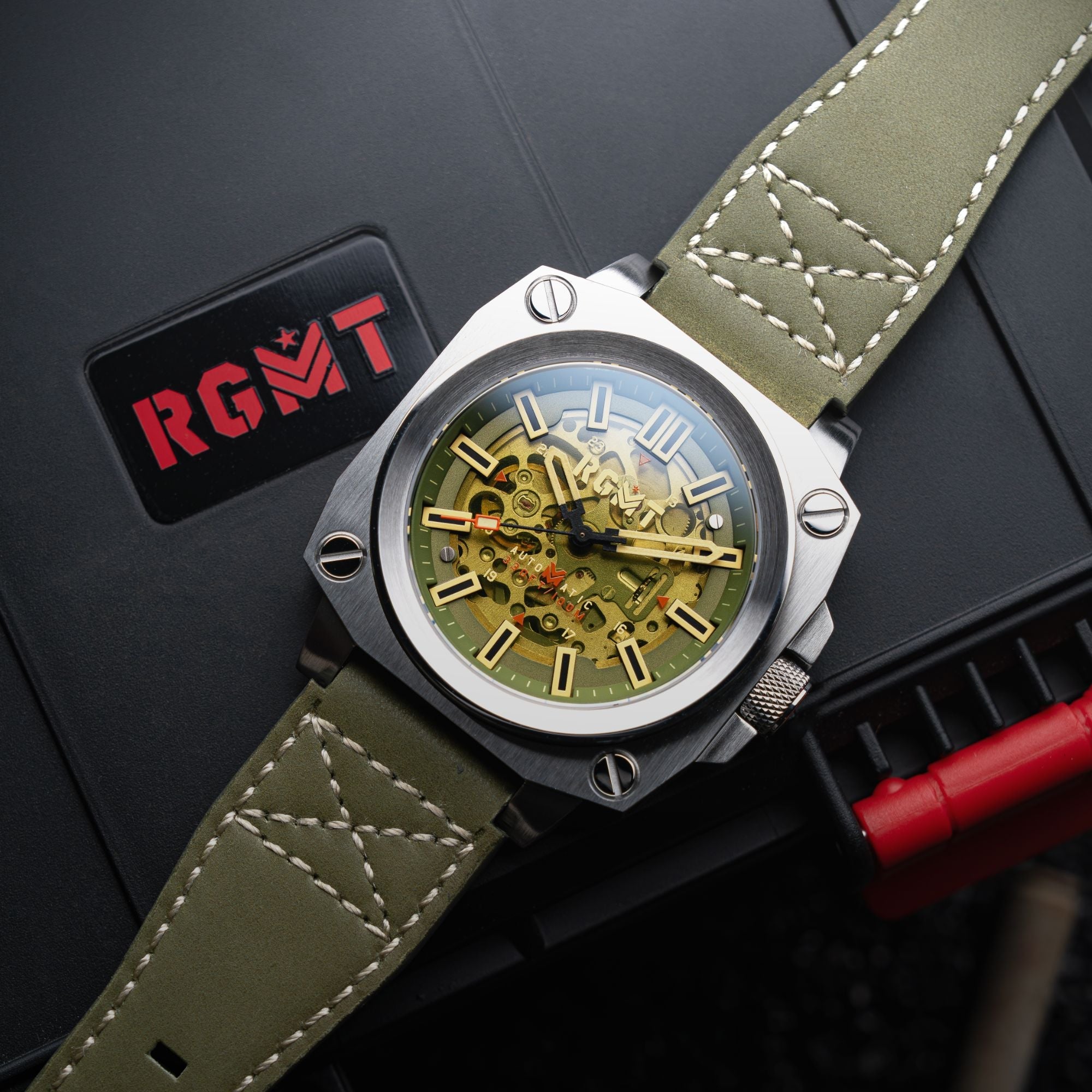 RGMT RGMT Altimeter Skeleton Automatic Sniper Green Men's Watch RG-8064-06
